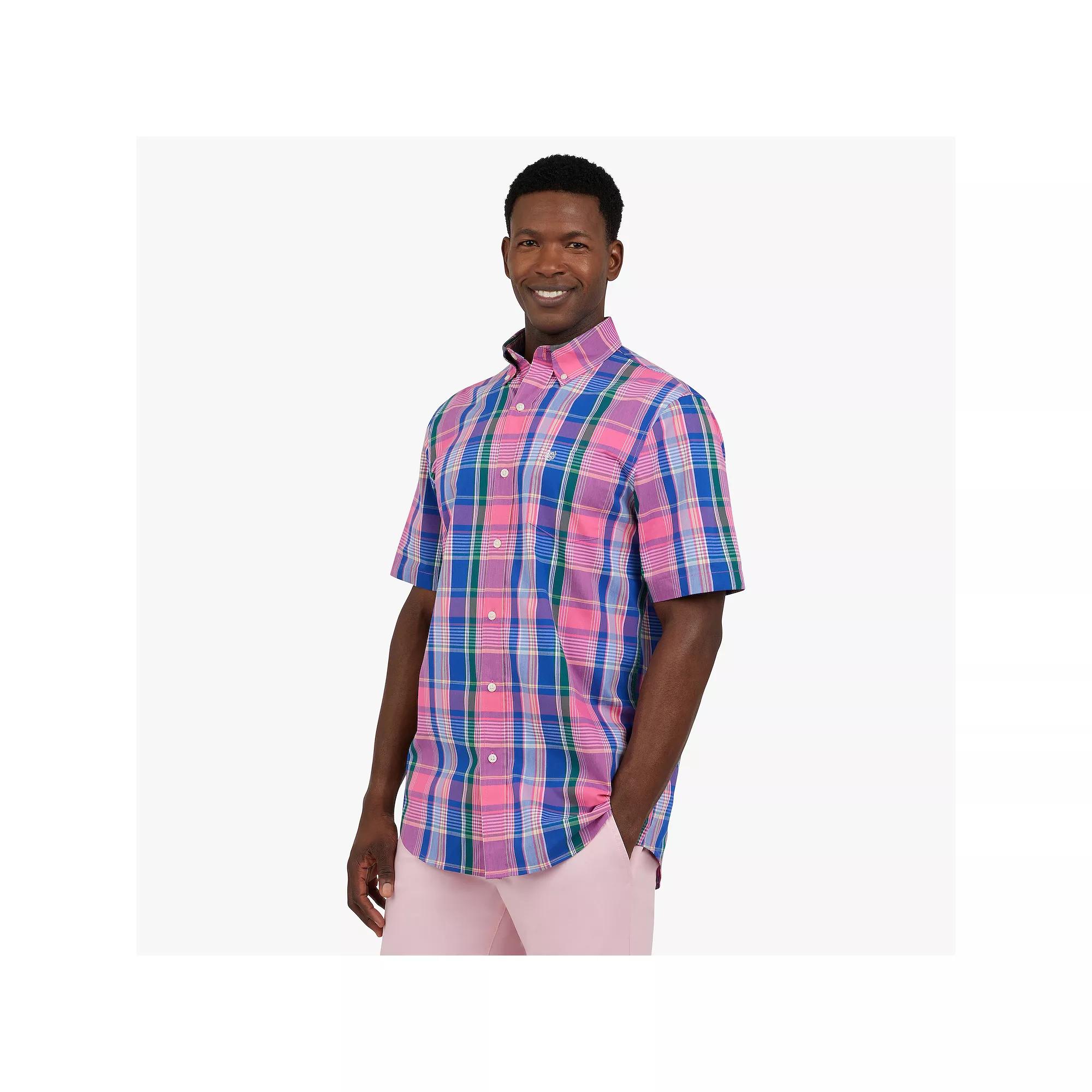 Men's Chaps Short Sleeve Button-Down Shirt, Size: XXL, Pink Product Image