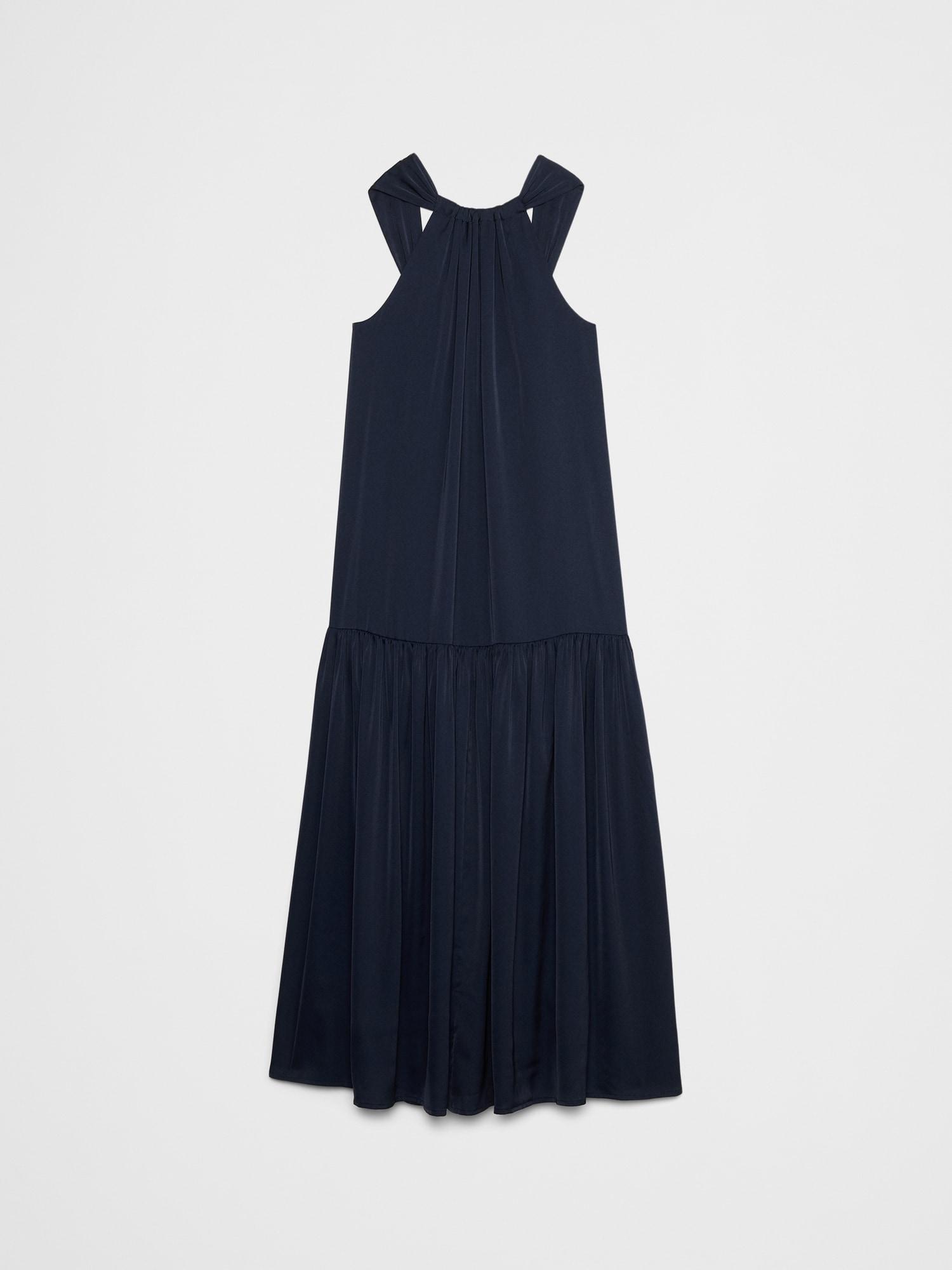 Gathered Halter Maxi Dress Product Image