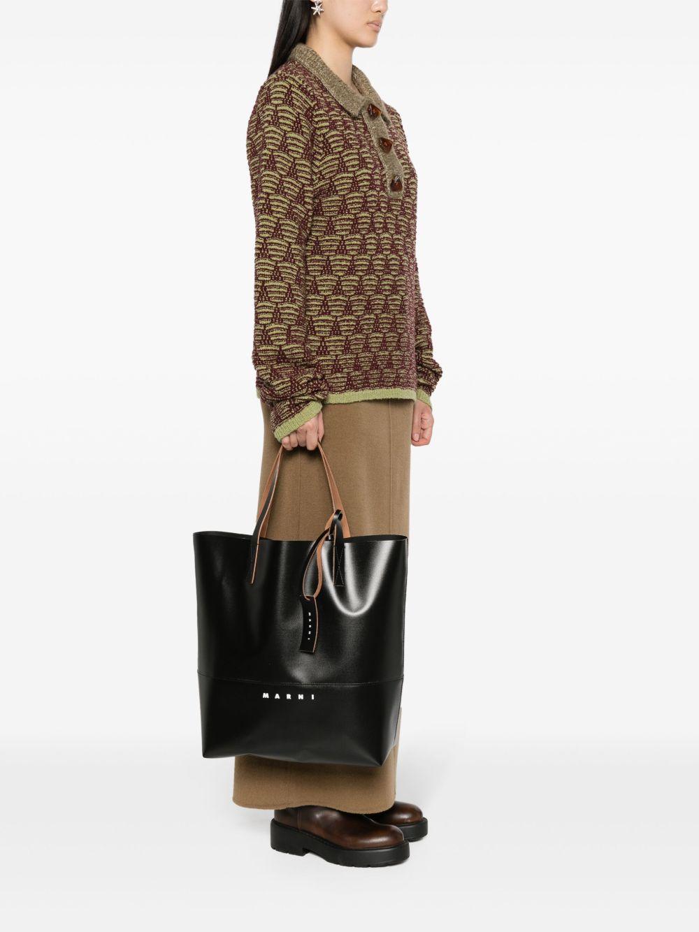 Tribeca logo-print faux-leather tote bag Product Image