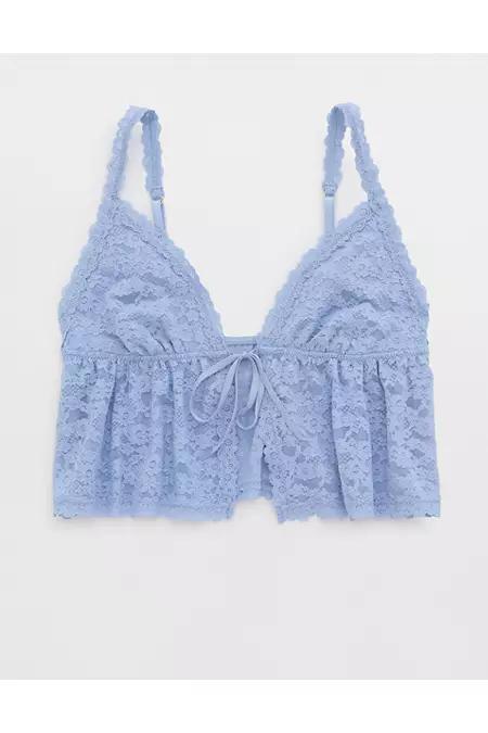 Show Off Vintage Lace Tie Front Bra Top Women's Product Image