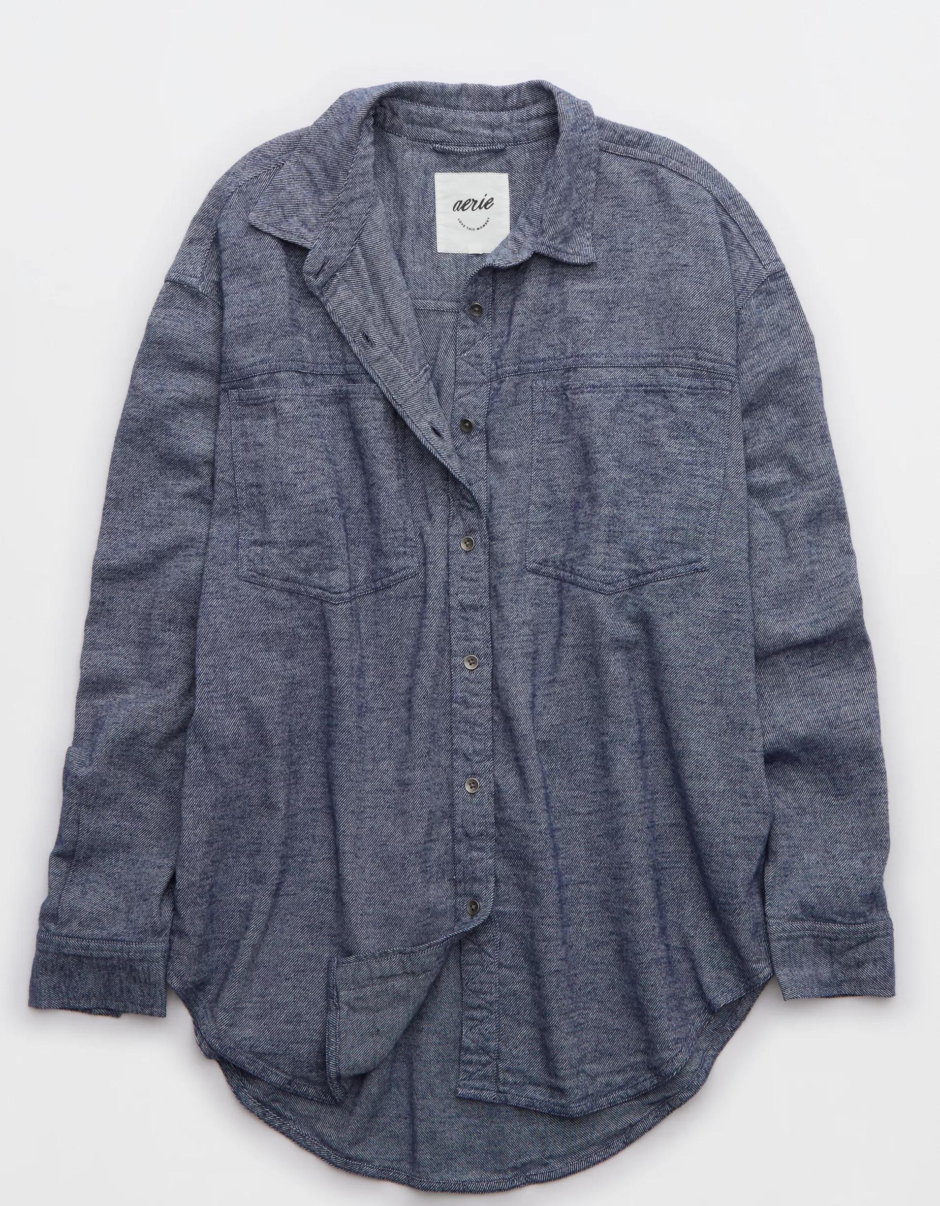 Aerie Anytime Fave Twill Shirt Product Image