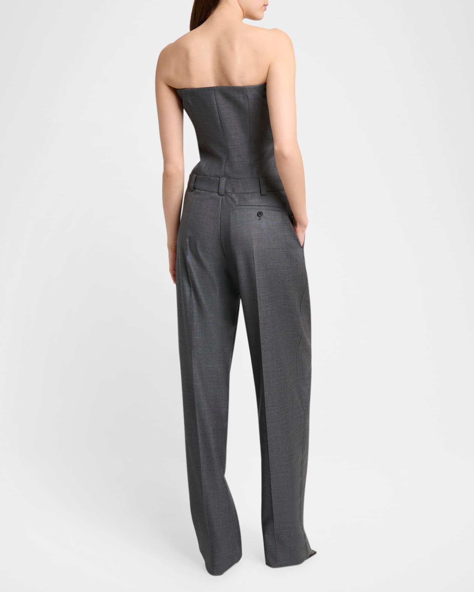 Bustier Pleated Straight-Leg Jumpsuit Product Image