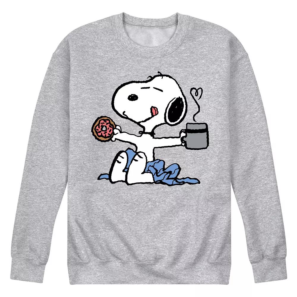 Men's Peanuts Snoopy Donut Coffee Graphic Sweatshirt,  Product Image