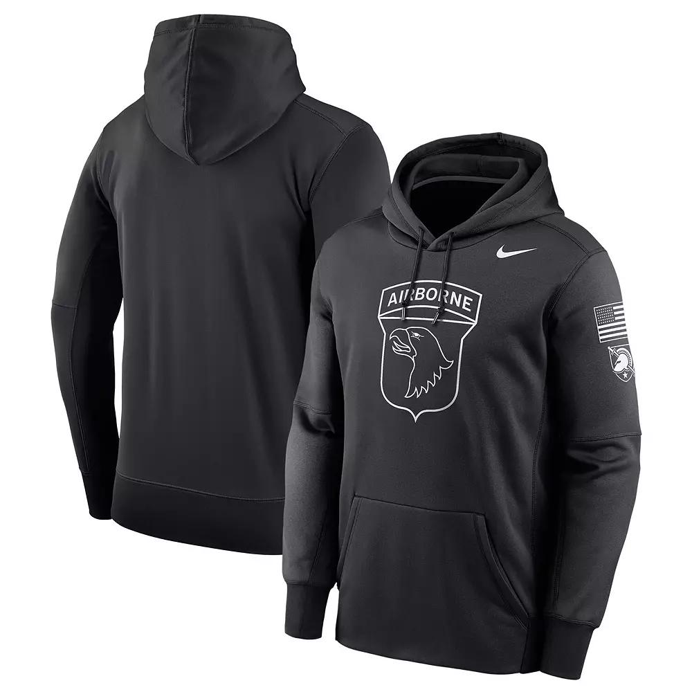 Men's Nike Black Army Black Knights 2024 Rivalry Collection Airborne Eagle Therma Fleece Pullover Hoodie, Size: Small, Nc2 Black Product Image