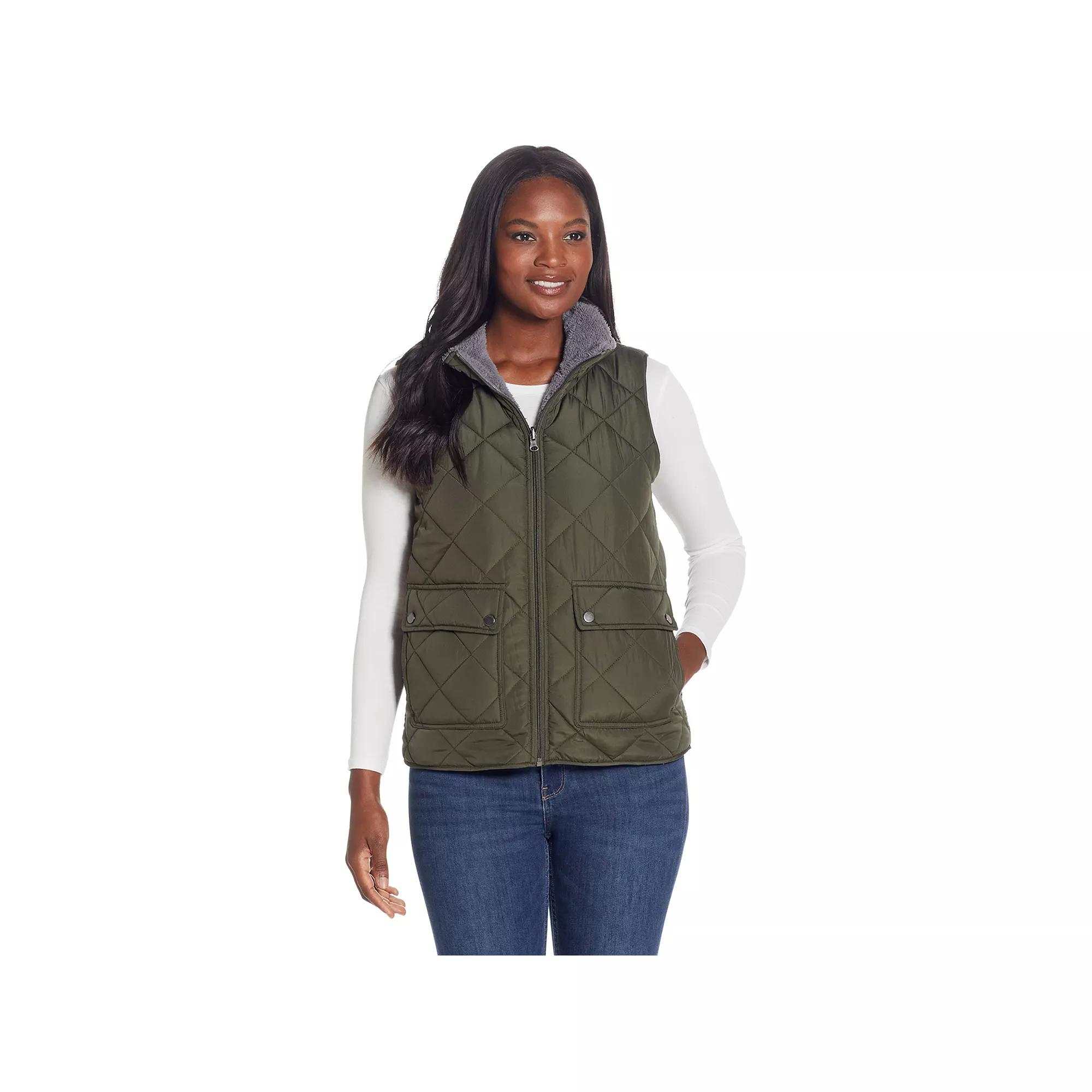 Women's Weathercast Midweight Reversible Vest, Size: XL, Dusty Green Product Image