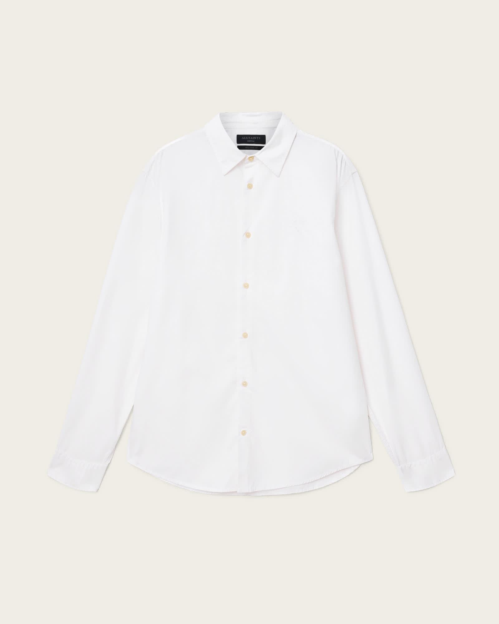 Heartsaints Long Sleeve Shirt White | ALLSAINTS US Product Image