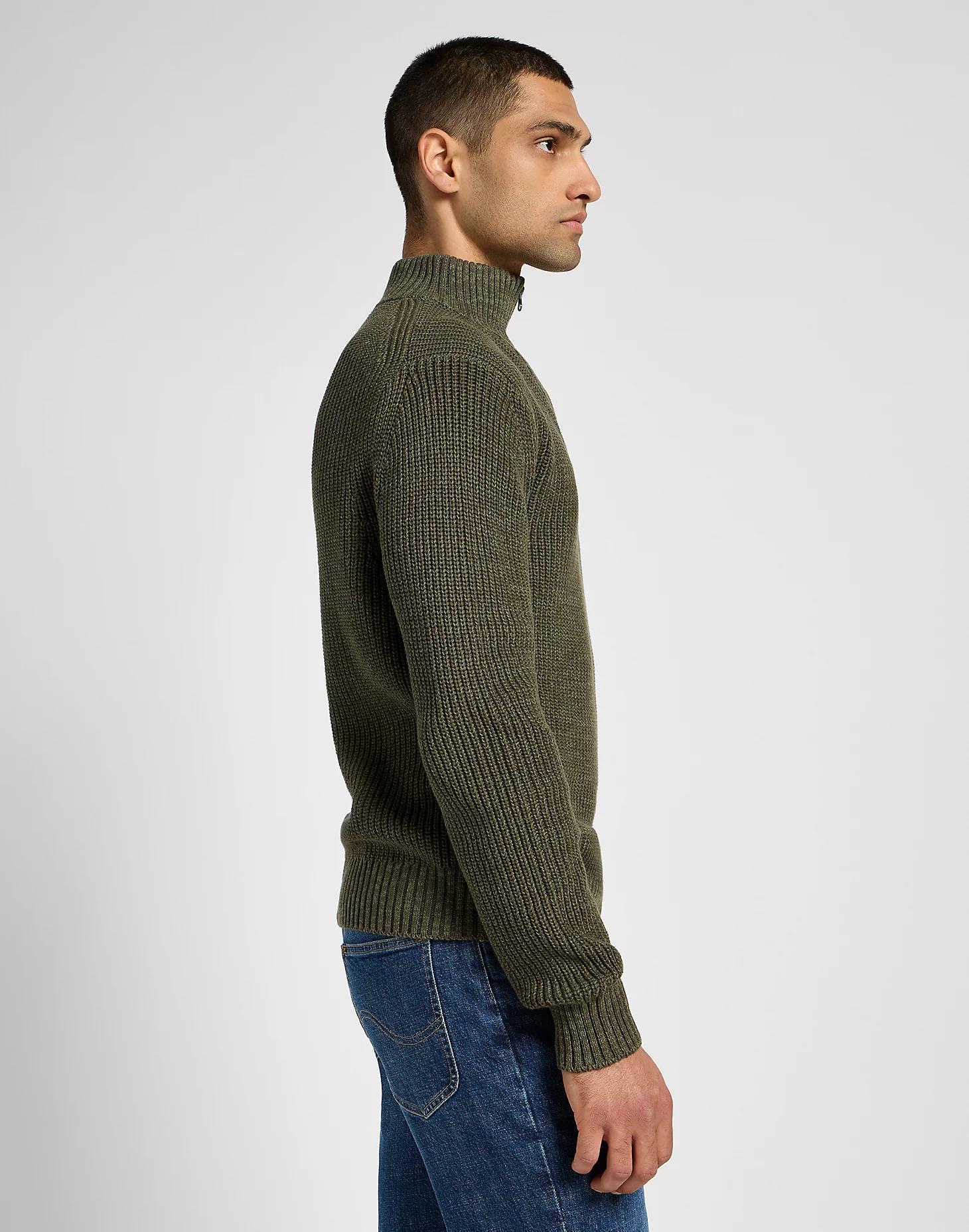 Men's Half Zip Mock Neck Sweater | Men's Tops & Tees | Lee® Product Image