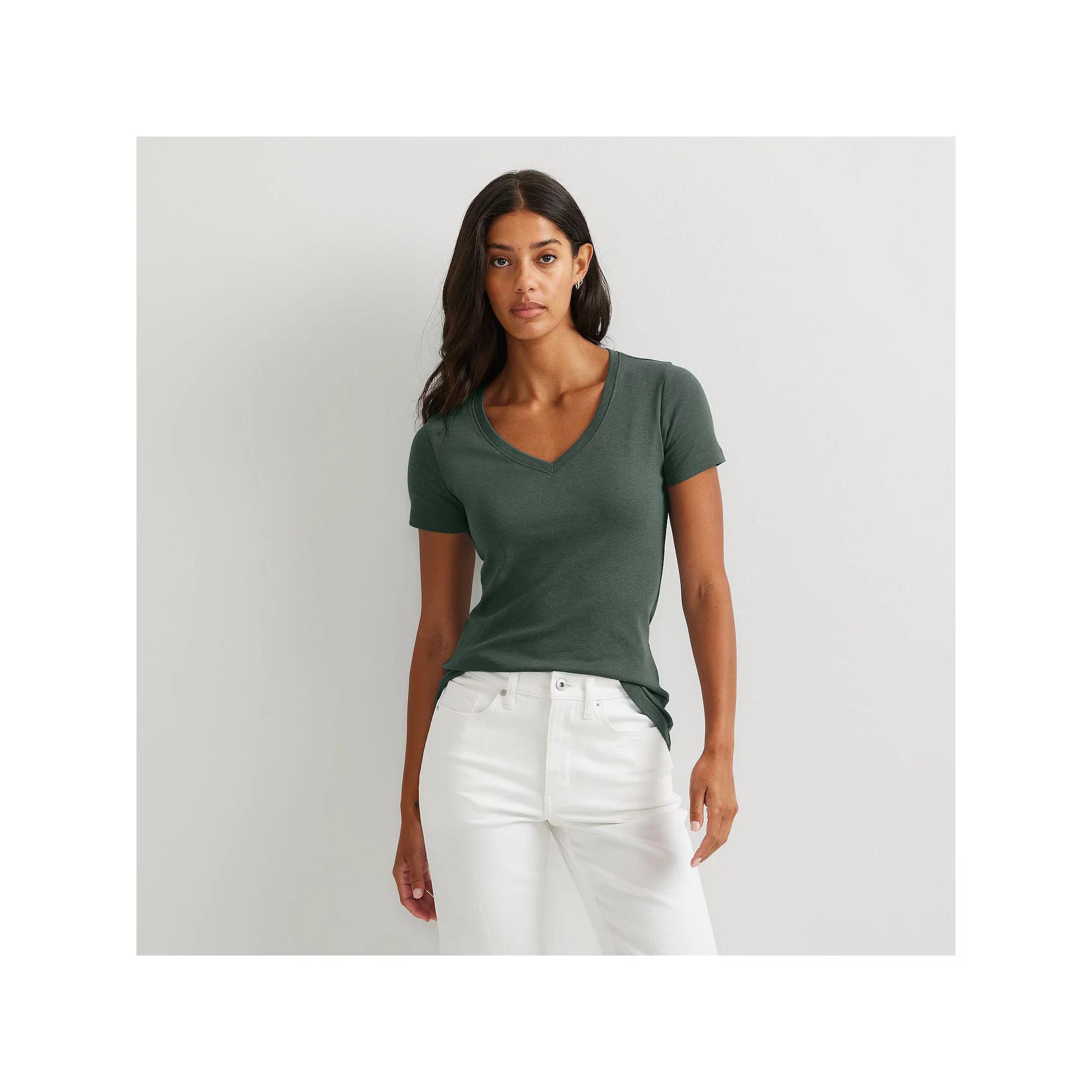 Women's Eddie Bauer Favorite Short-Sleeve V-Neck Tee,  Product Image