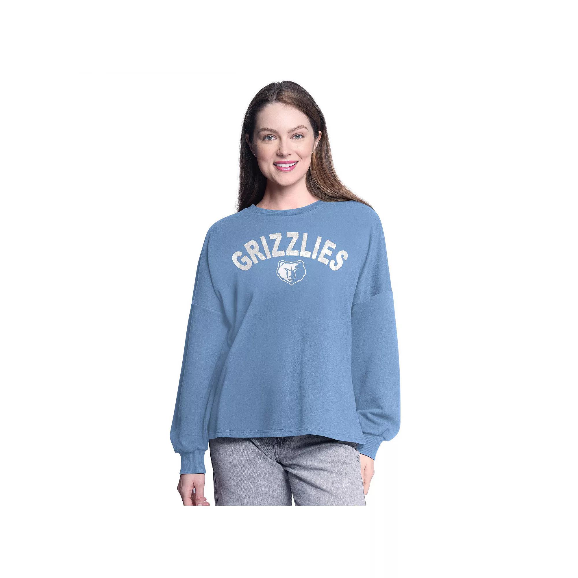 Women's G-III 4Her by Carl Banks Light Blue Memphis Grizzlies Athletic Pullover Sweatshirt,  Product Image