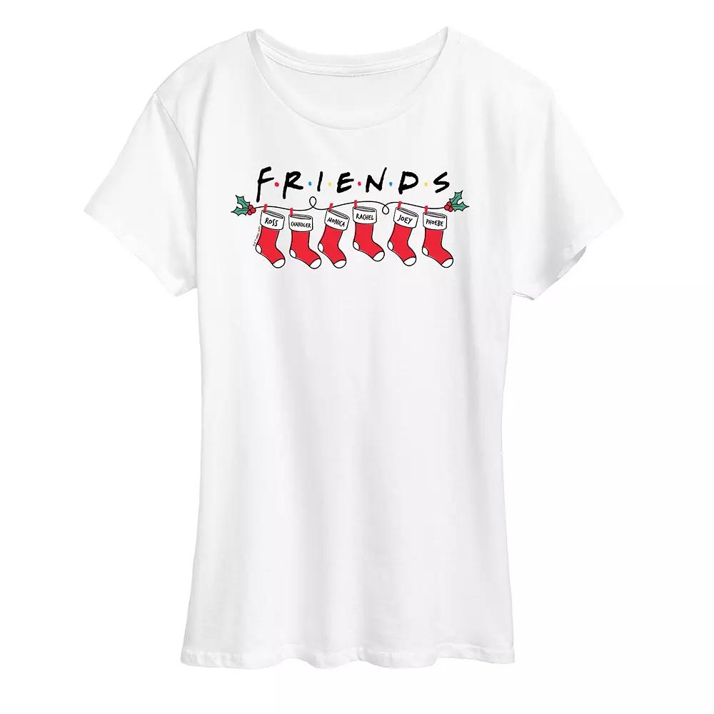 Women's Friends Christmas Stockings Graphic Tee, Girl's,  Product Image