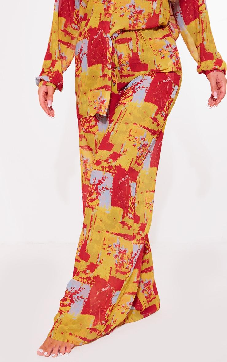 Multi Abstract Print Beach Pants Product Image