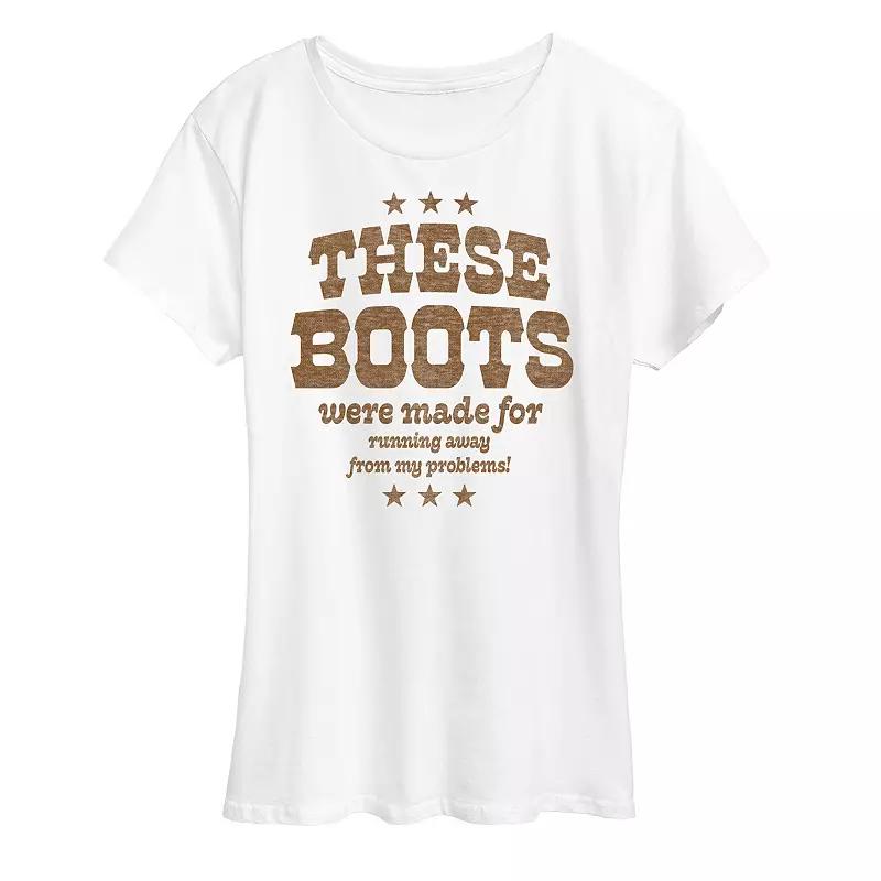Women's Boots Made For Running Graphic Tee,  Product Image