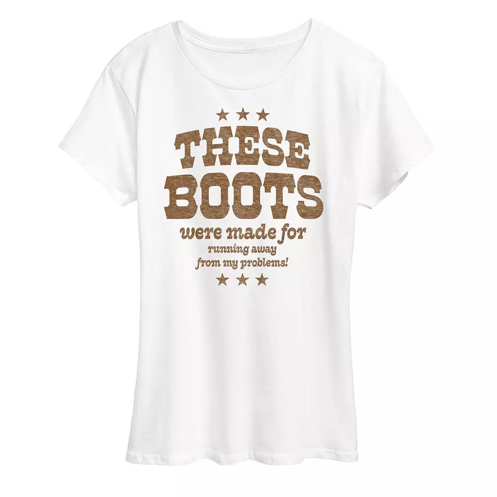 Women's Boots Made For Running Graphic Tee,  Product Image