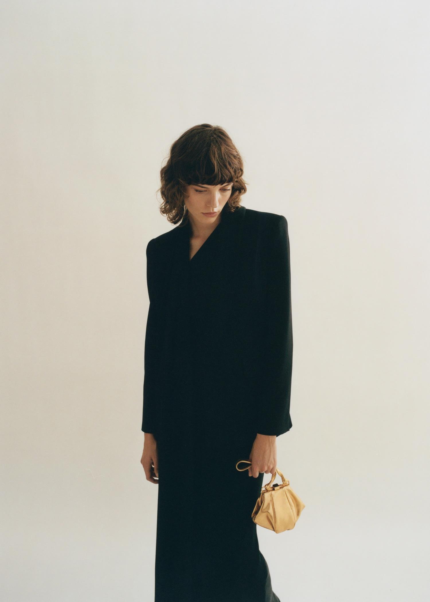 Leather metallic bag - Women | MANGO USA Product Image