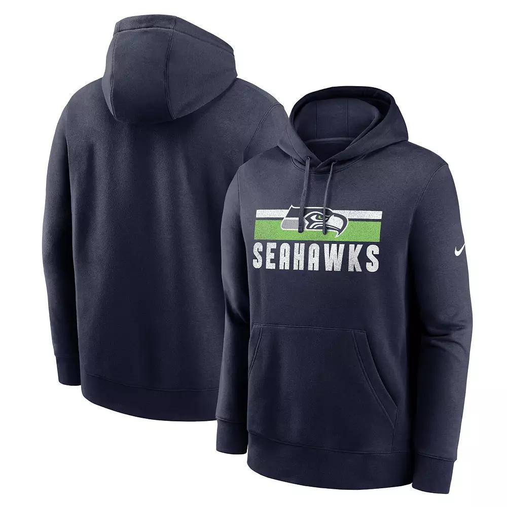 Mens Nike College Seattle Seahawks Club Fleece Pullover Hoodie Blue Product Image