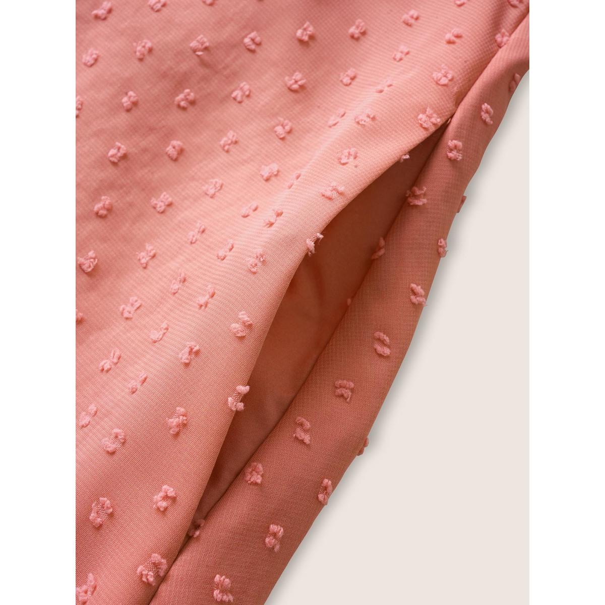 Plus Size Chiffon Plisse Ruffle Cap Sleeve Dress Watermelon Women Elegant Texture V-neck Cap Sleeve Curvy Midi Dress BloomChic 28/5X Product Image