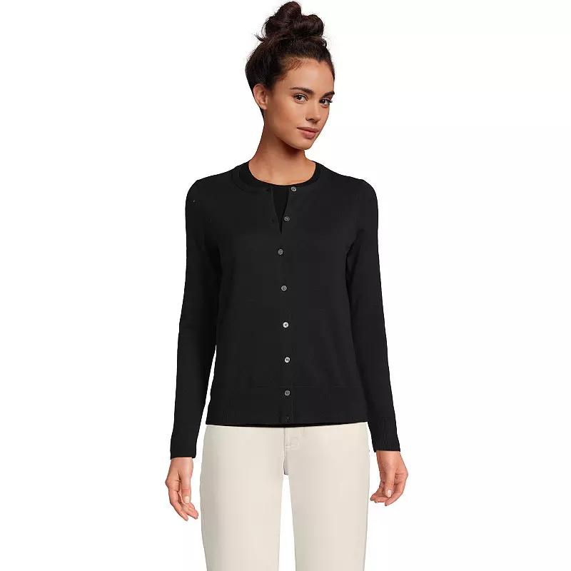 Women's Lands' End Tall Fine Gauge Cotton Cardigan Sweater,  Product Image