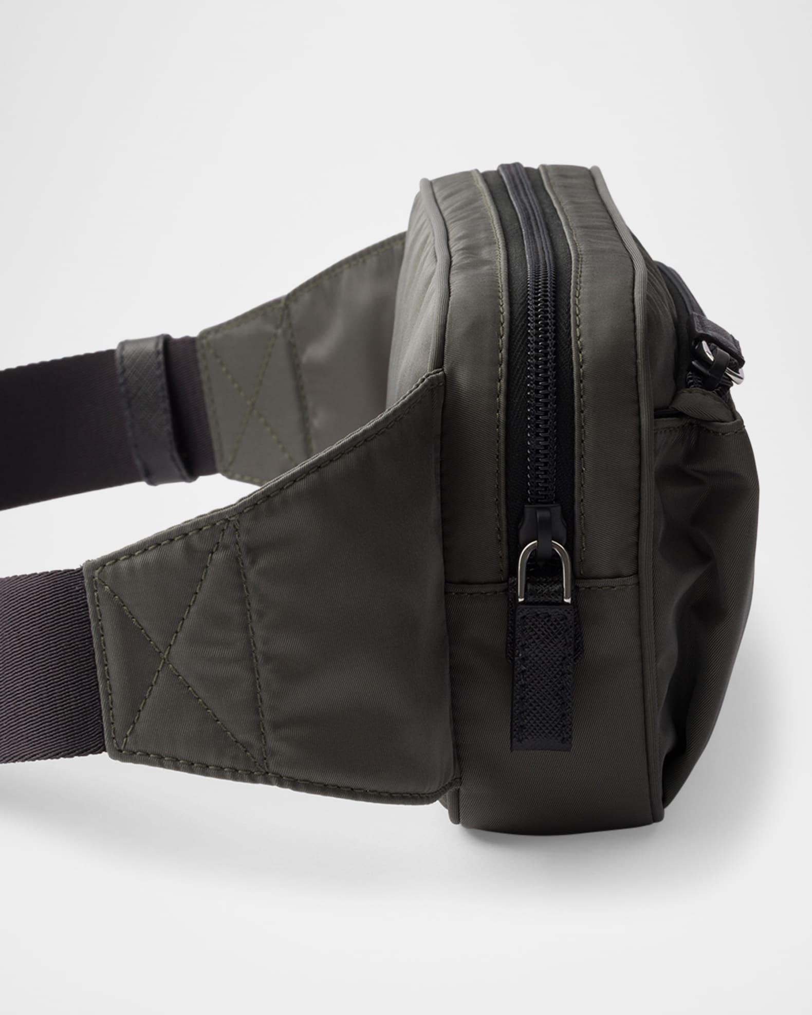 Men's Re-Nylon and Saffiano Leather Belt Bag Product Image