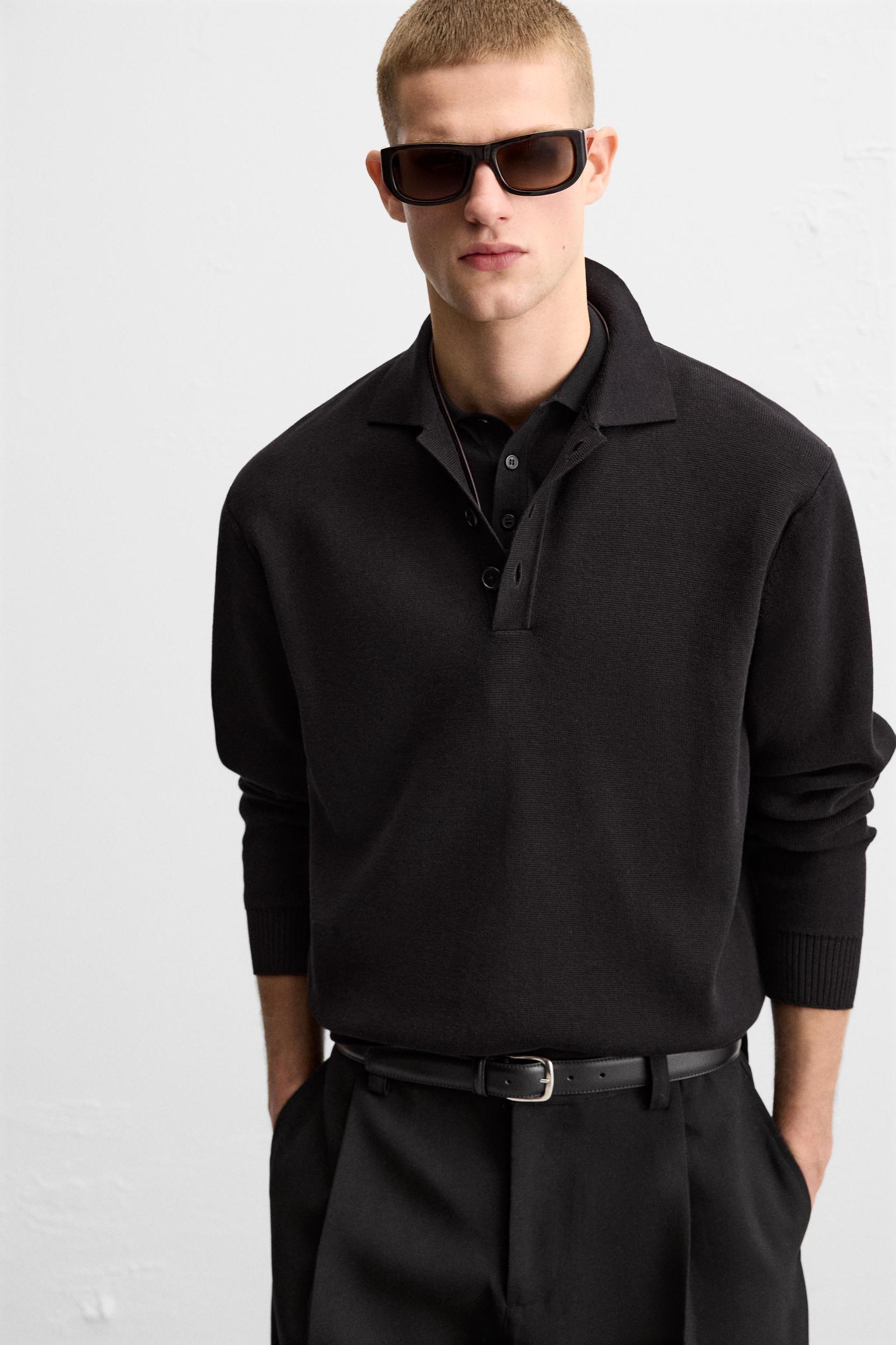 RELAXED FIT KNIT POLO SHIRT Product Image