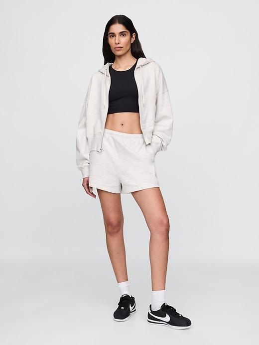 French Terry Oversized Zip Wedge Hoodie Product Image