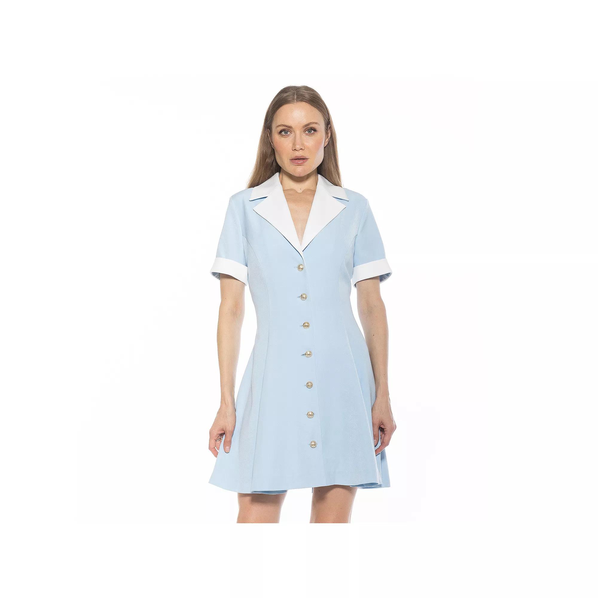 Women's ALEXIA ADMOR Linus Collar Fit & Flare Button-Down Dress,  Product Image