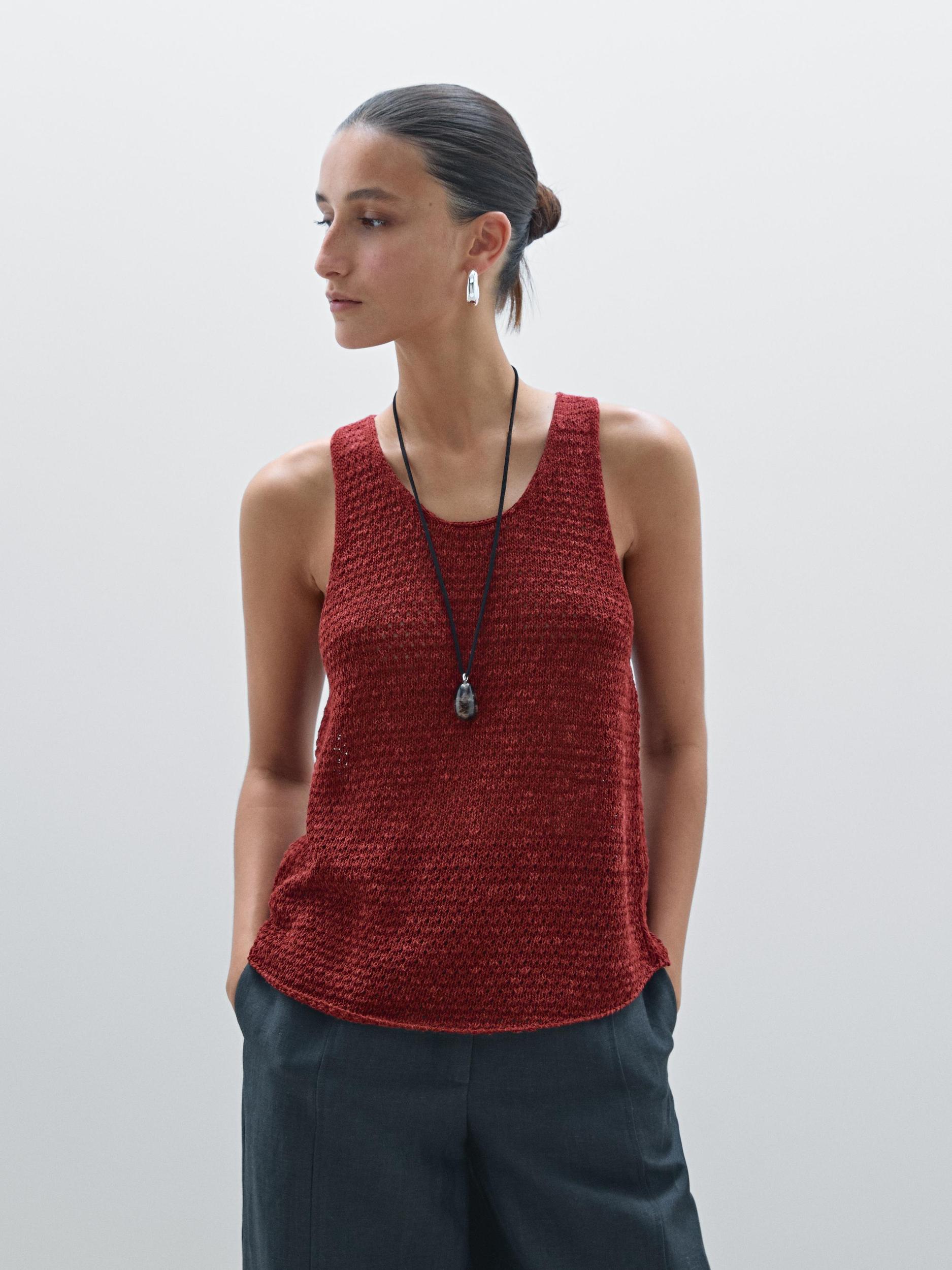 Textured cutwork top Product Image