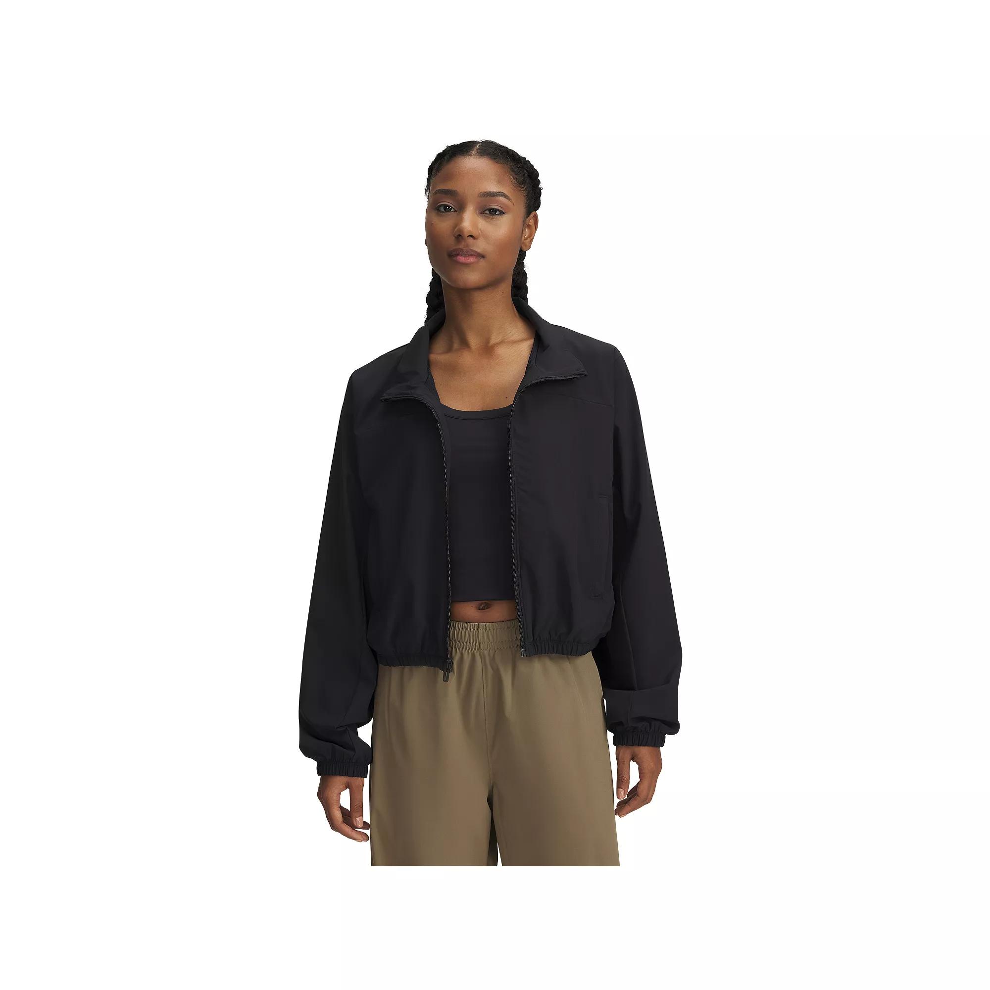 Women's Under Armour Rival Woven Crop Jacket,  Product Image