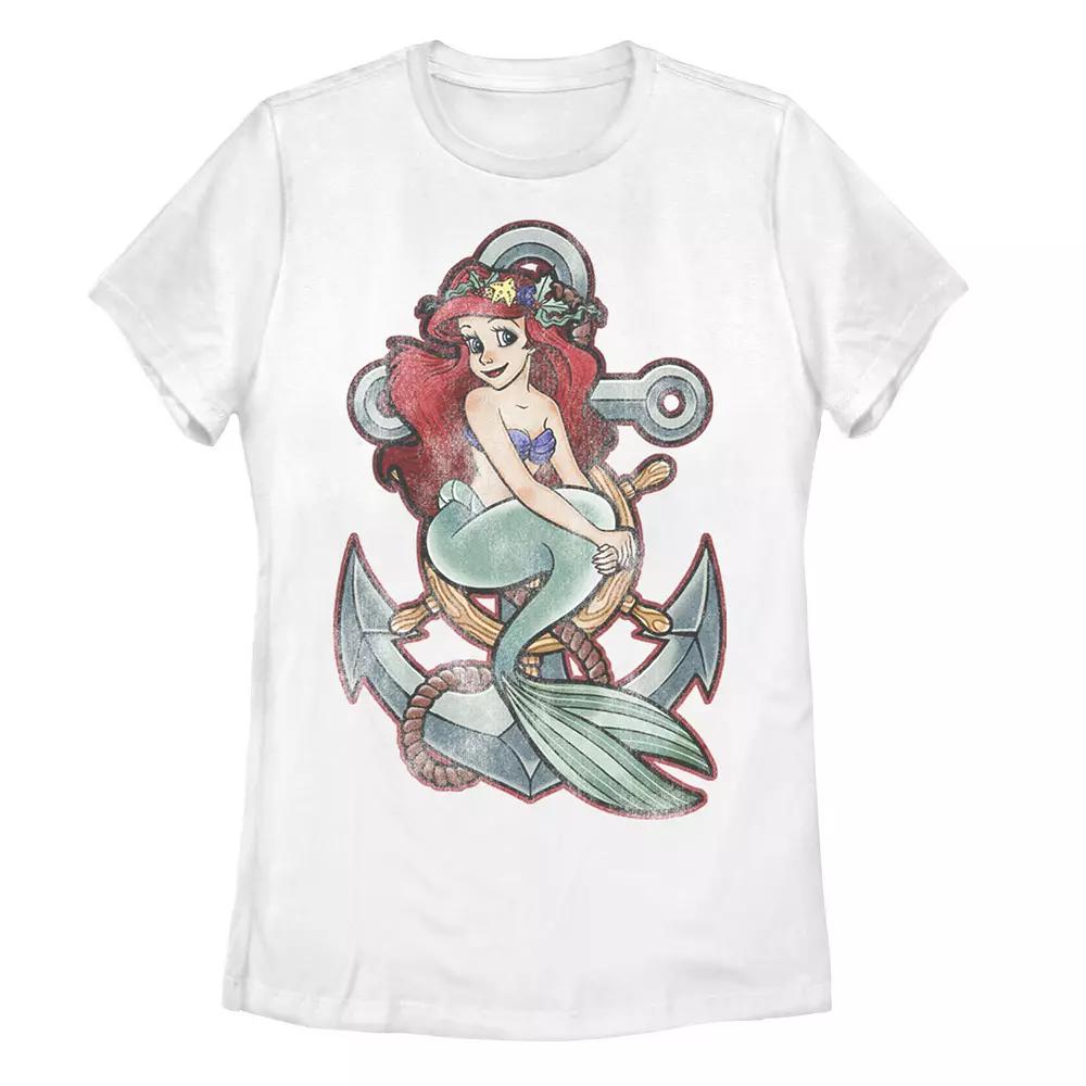 Disney's The Little Mermaid Juniors' Ariel Anchor Portrait Graphic Tee, Women's,  Product Image