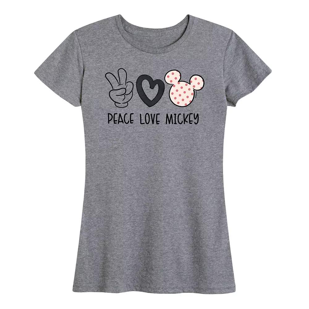 Disney's Mickey Mouse Women's Peace Love Graphic Tee,  Product Image