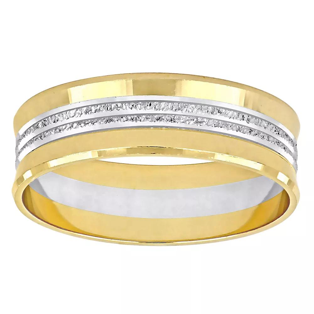 Stella Grace 10k Two Tone Gold 6 mm Center Motif Wedding Band, Womens Product Image