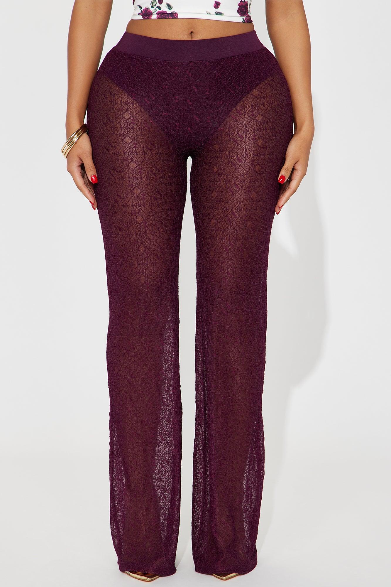 Concert Season Lace Flare Pant - Plum Product Image