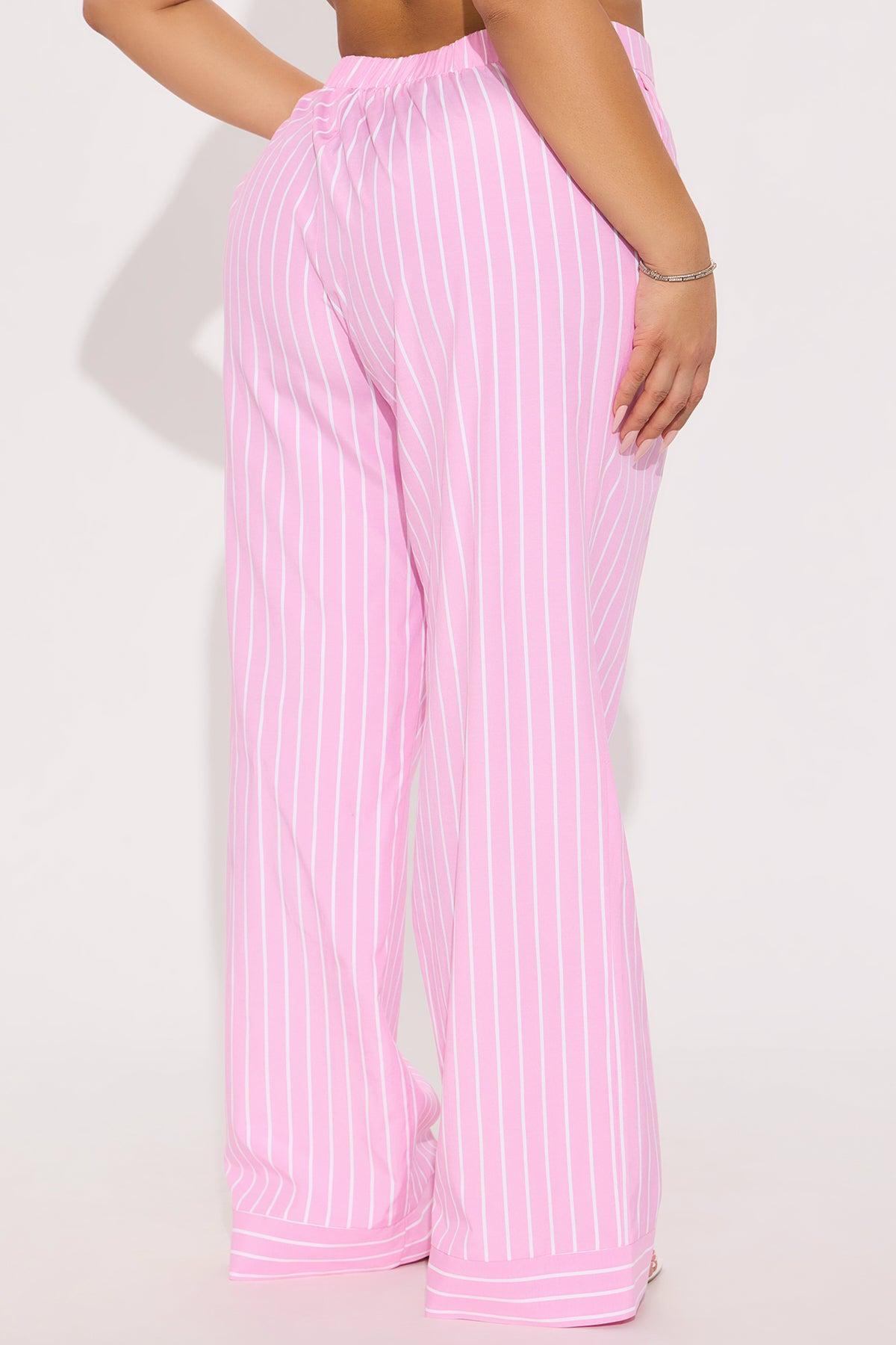 Daria Striped Trouser Pant - Pink Product Image