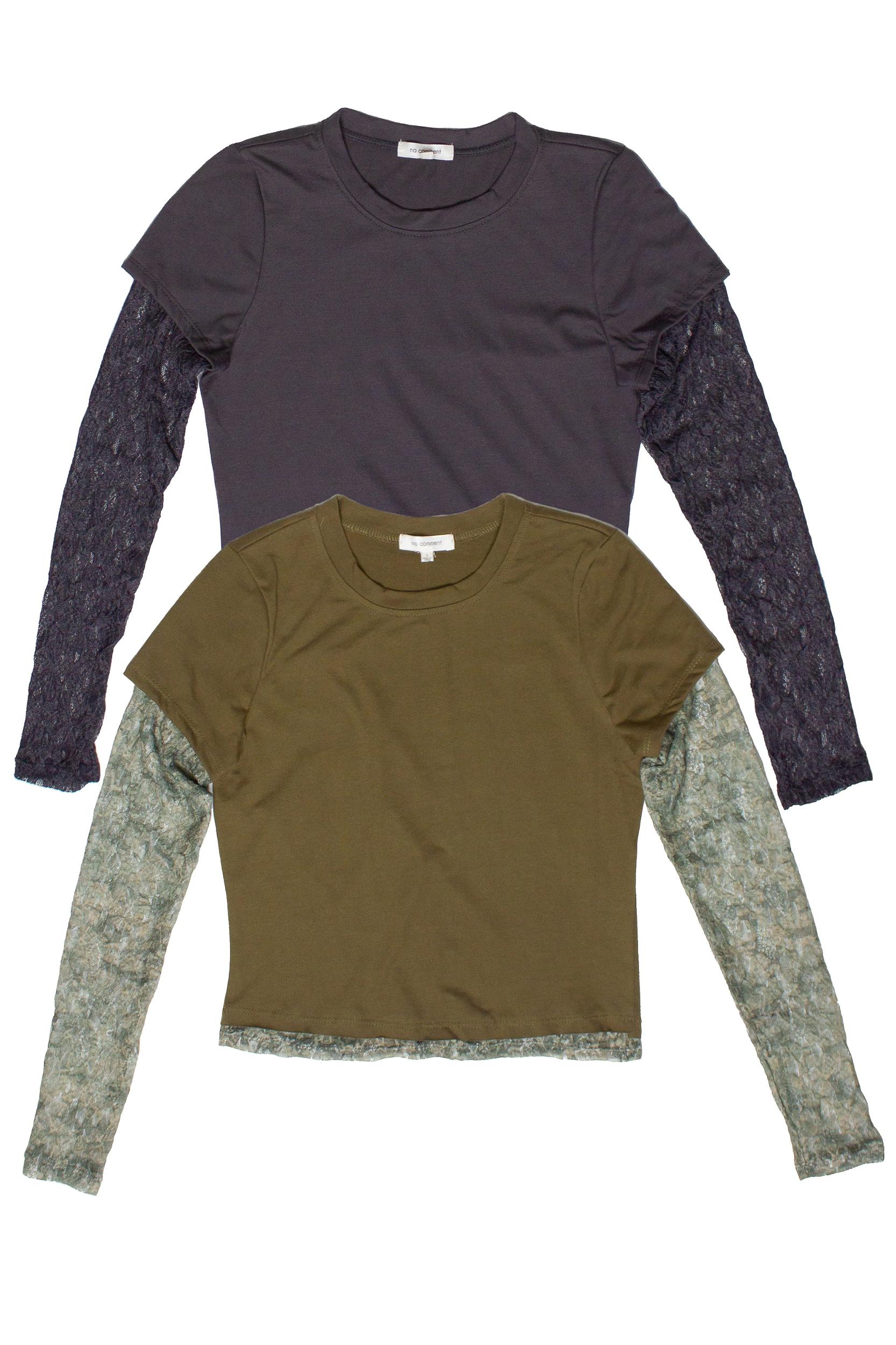 Layered Lace Long Sleeve Tee Product Image