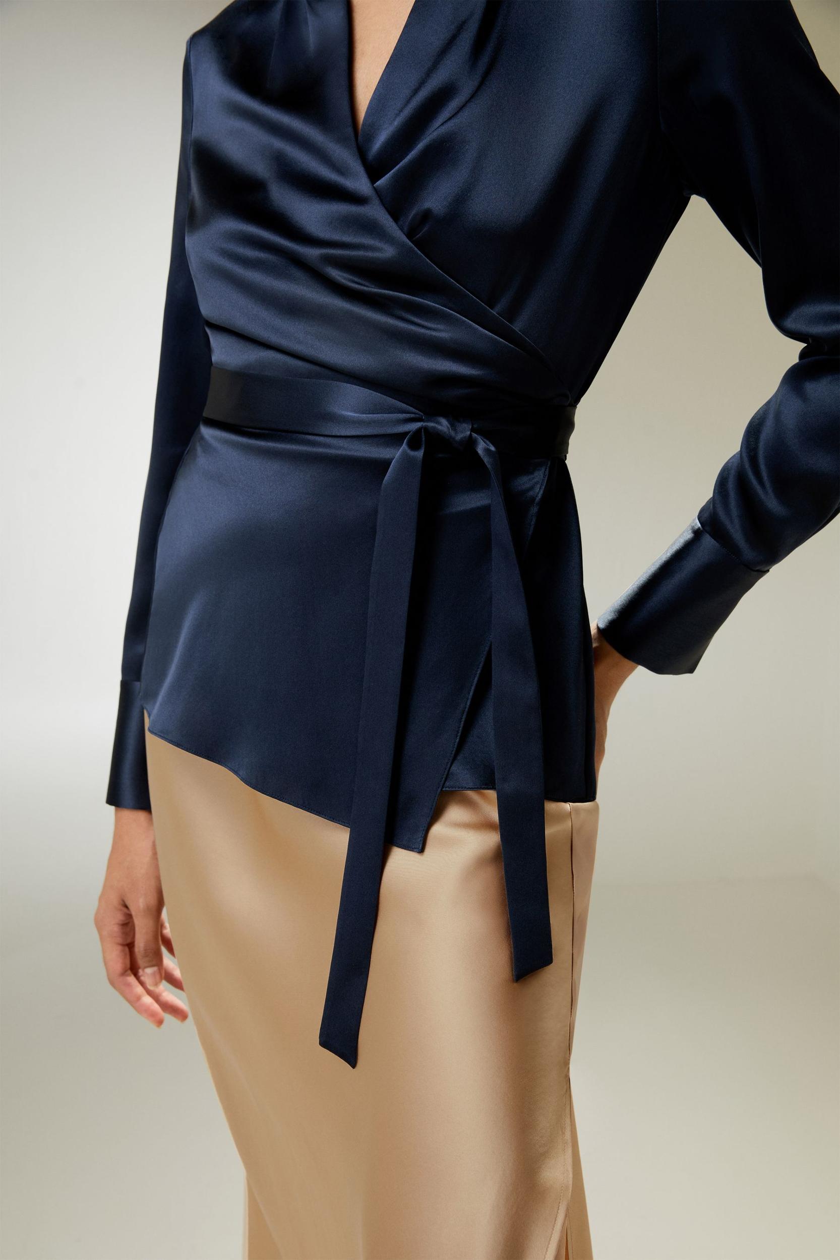 Silk Wrap Blouse Product Image