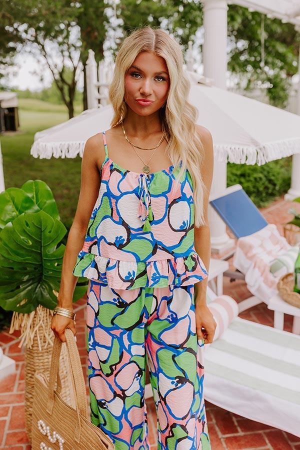 Set For Vacay Tank in Kelly Green Product Image