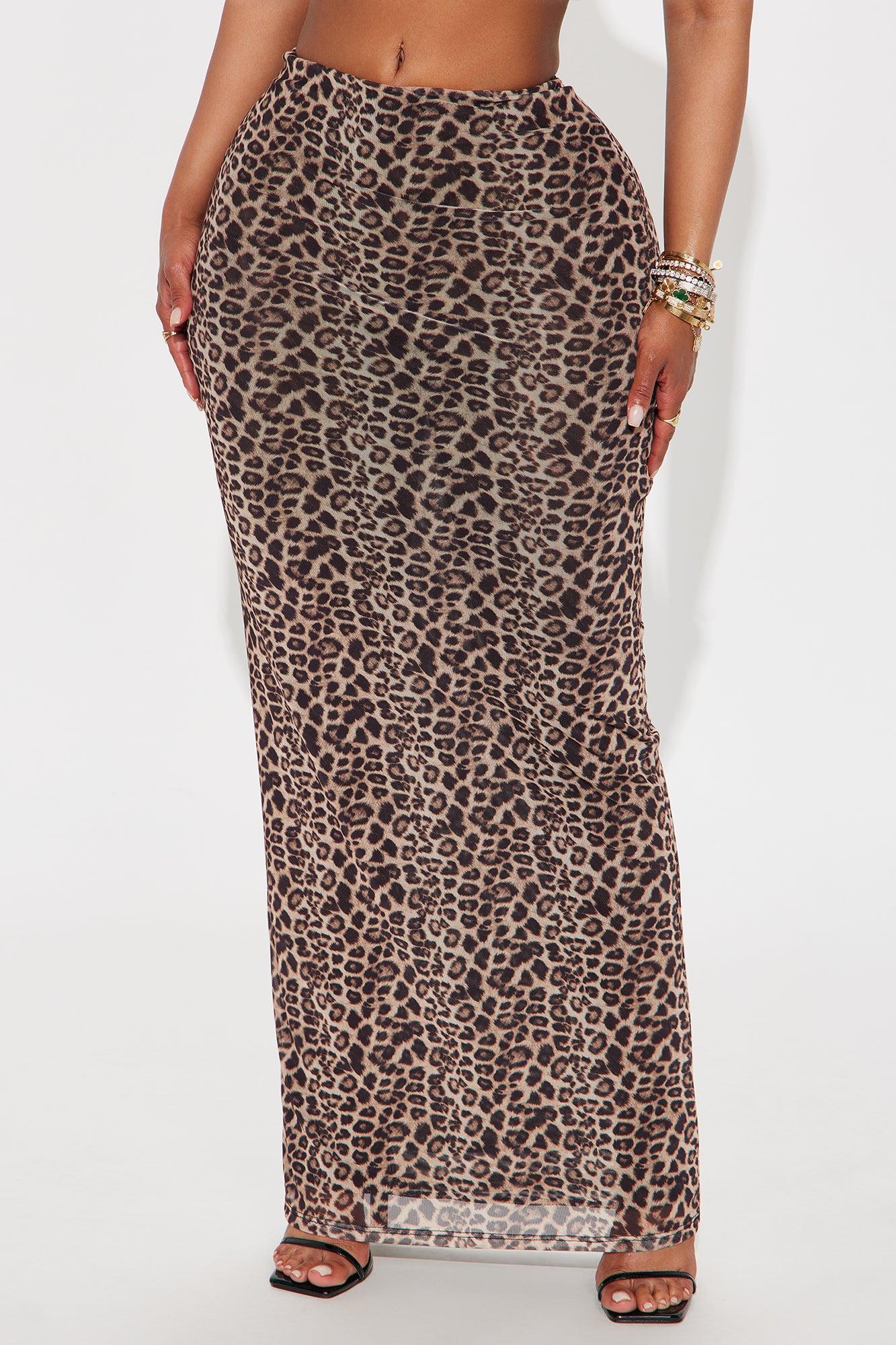 Zora Leopard Mesh Maxi Skirt - Leopard Product Image