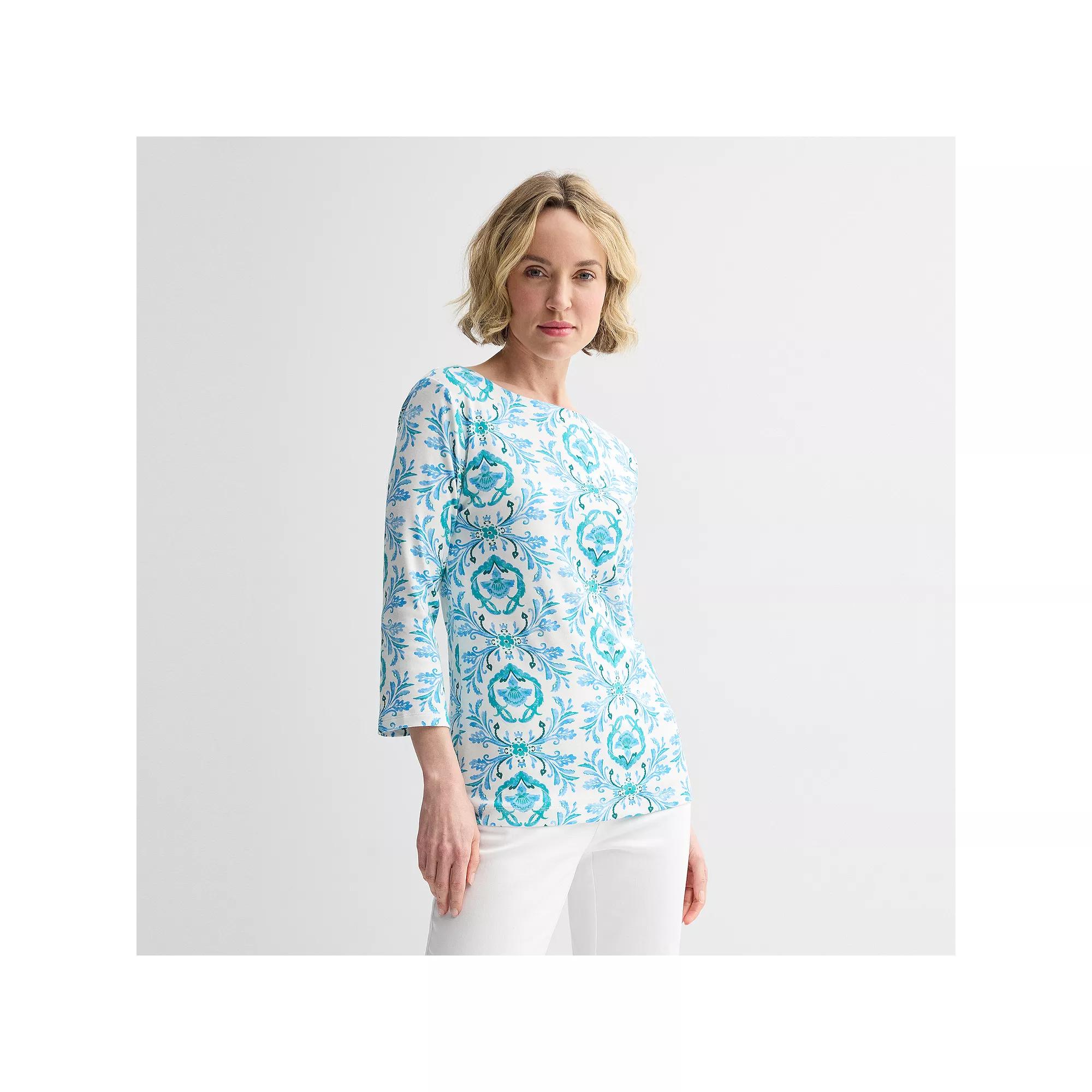 Petite Croft & Barrow® Boatneck Top, Women's,  Product Image