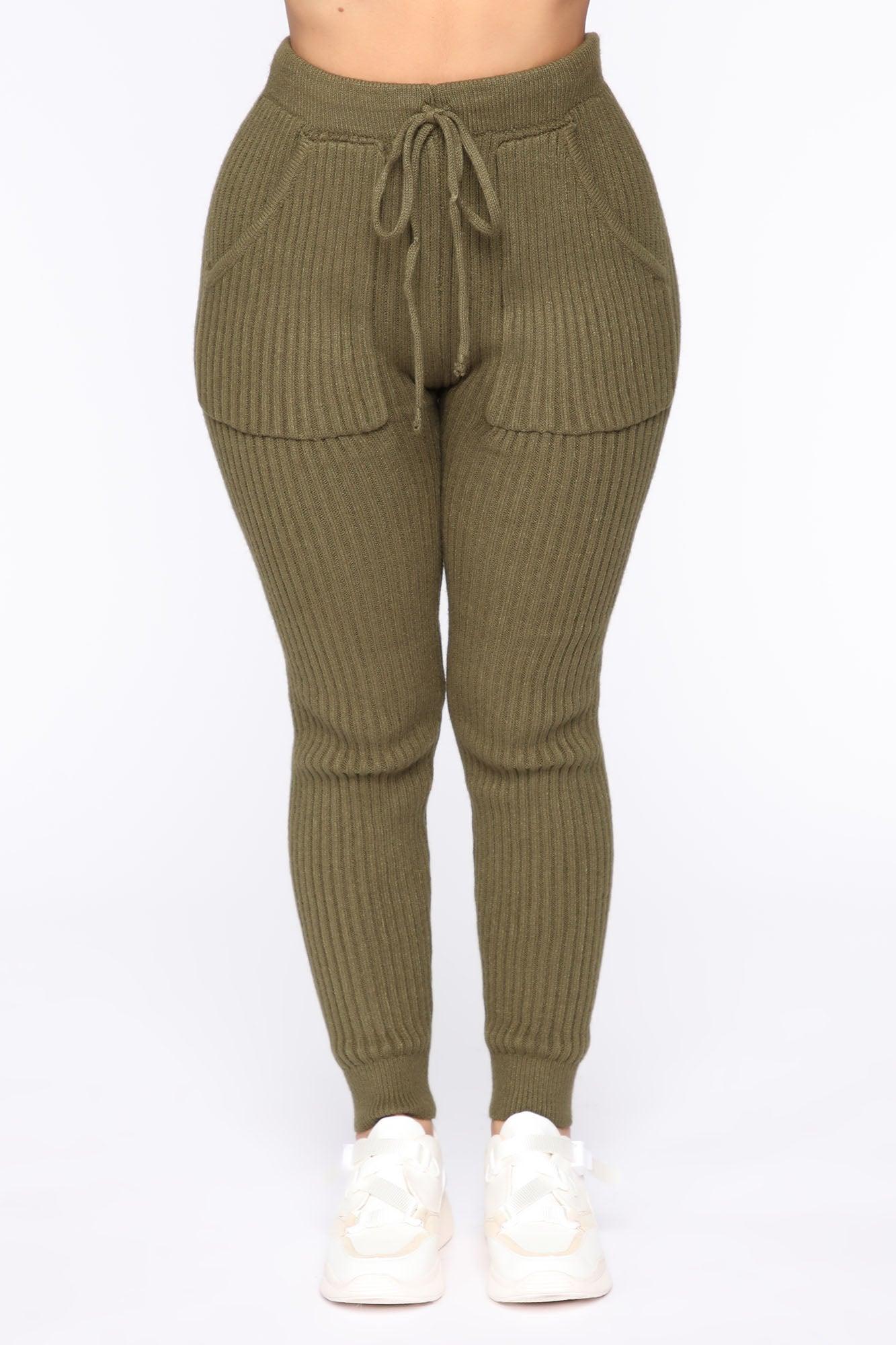 Cozy Nights Pant Set - Olive Female Product Image
