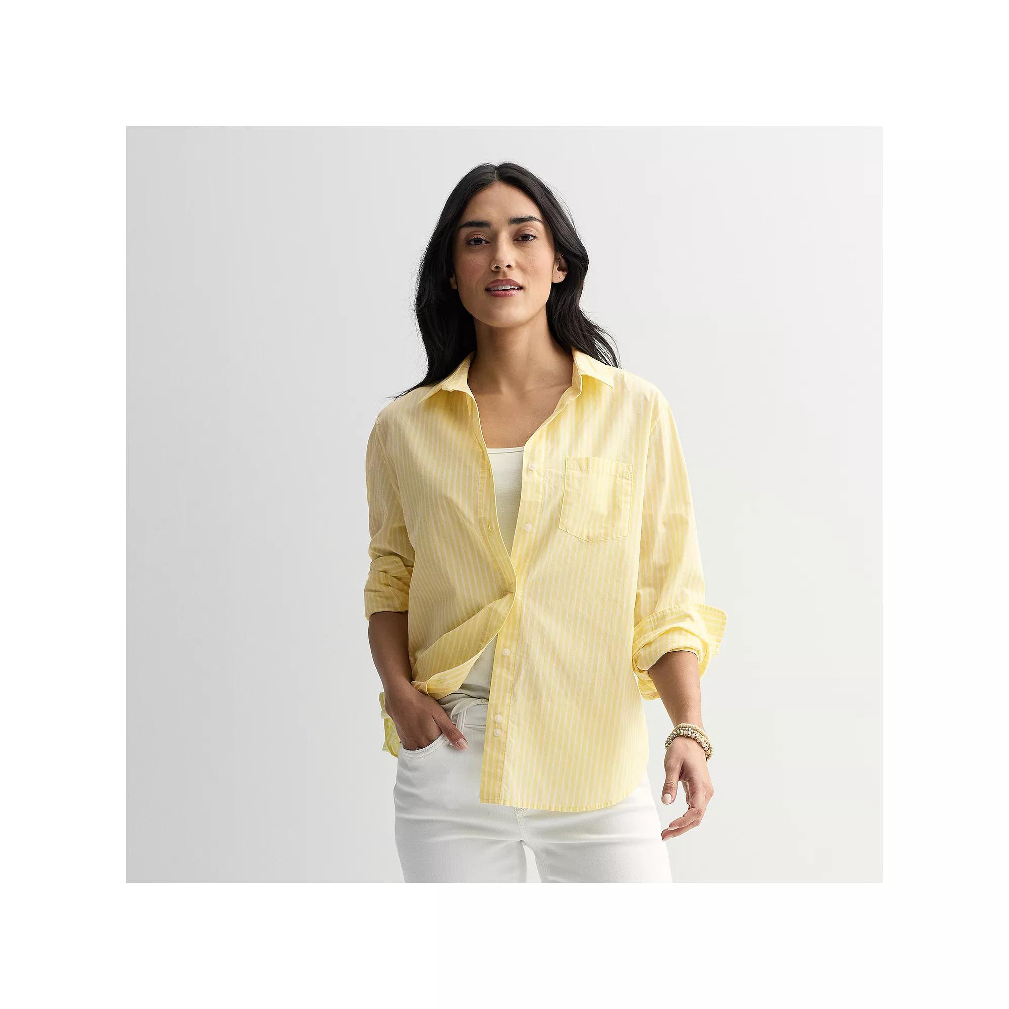 Petite Sonoma Goods For Life® Everyday Button-Up Shirt, Women's,  Product Image