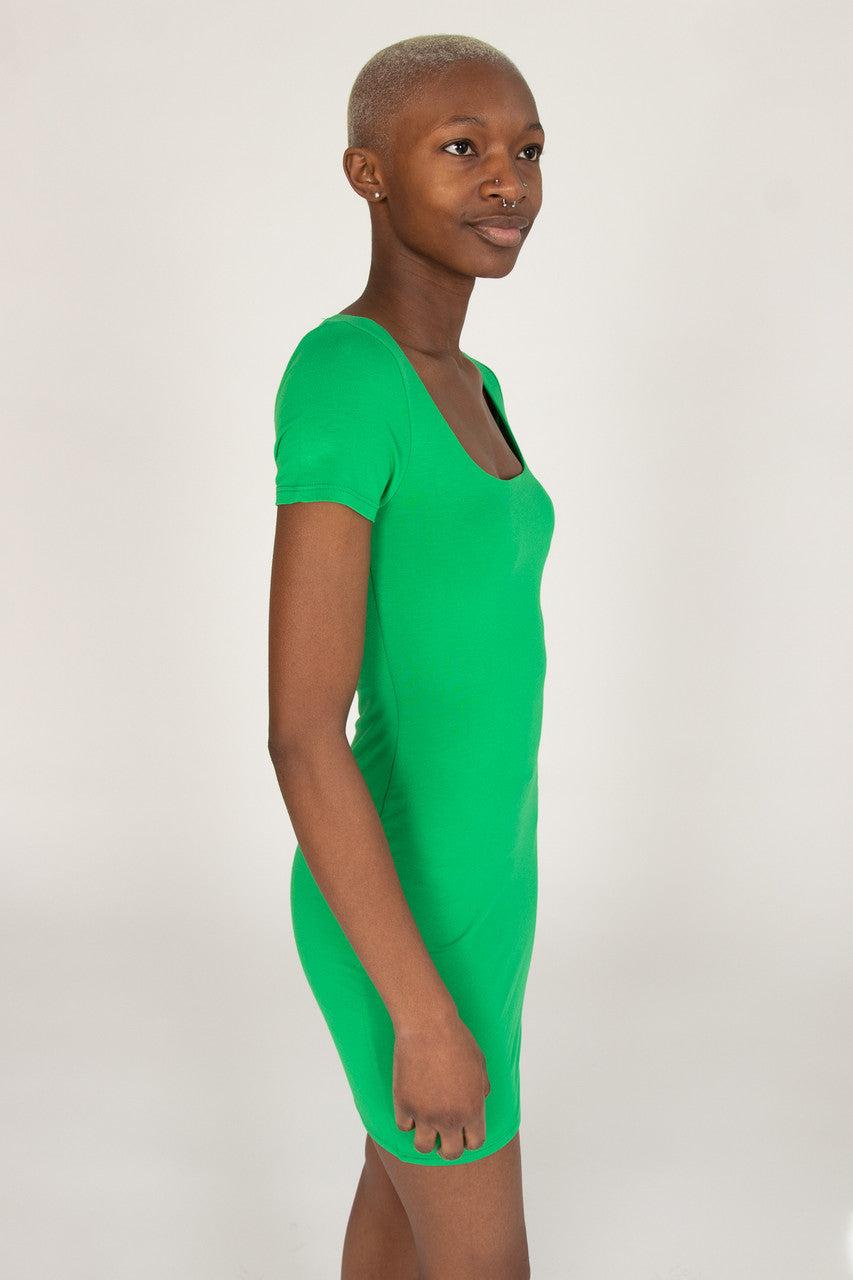 Green Double Layer Mini Dress Product Image