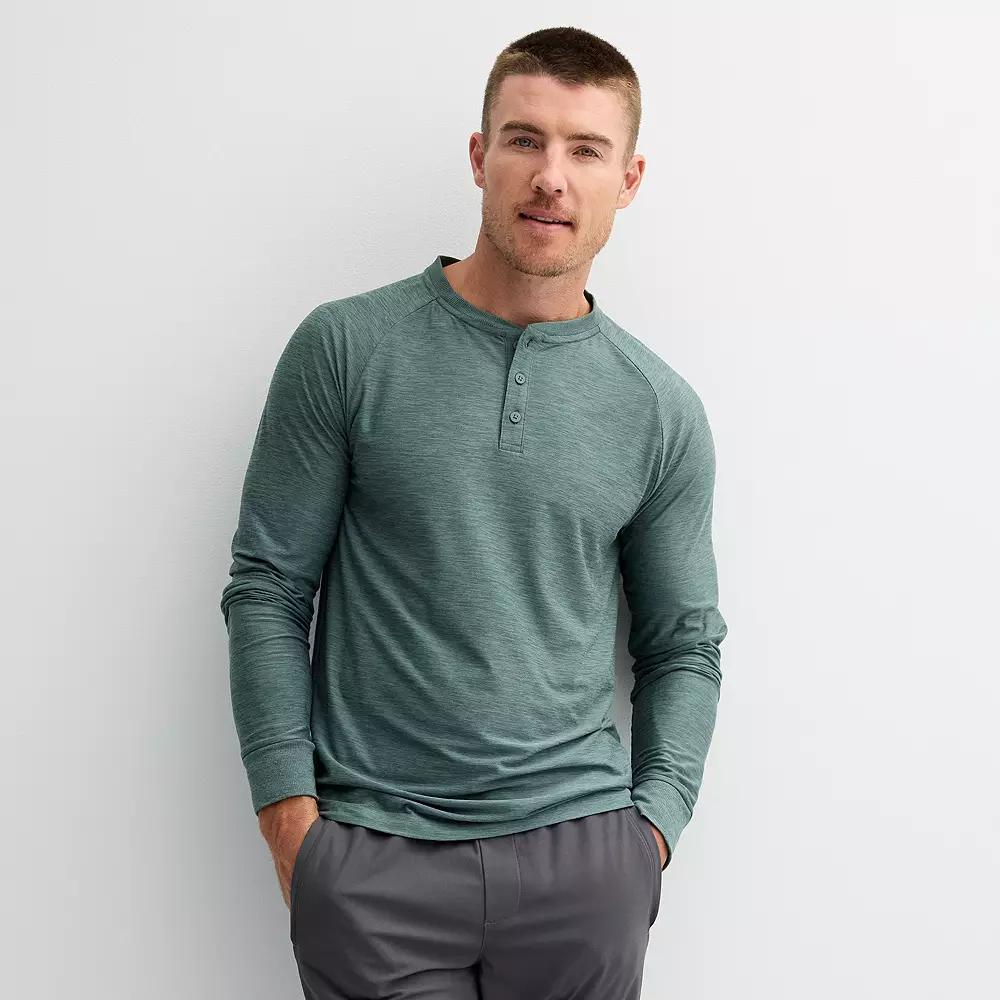 Men's FLX Long Sleeve Luxury Soft Wander Henley,  Product Image