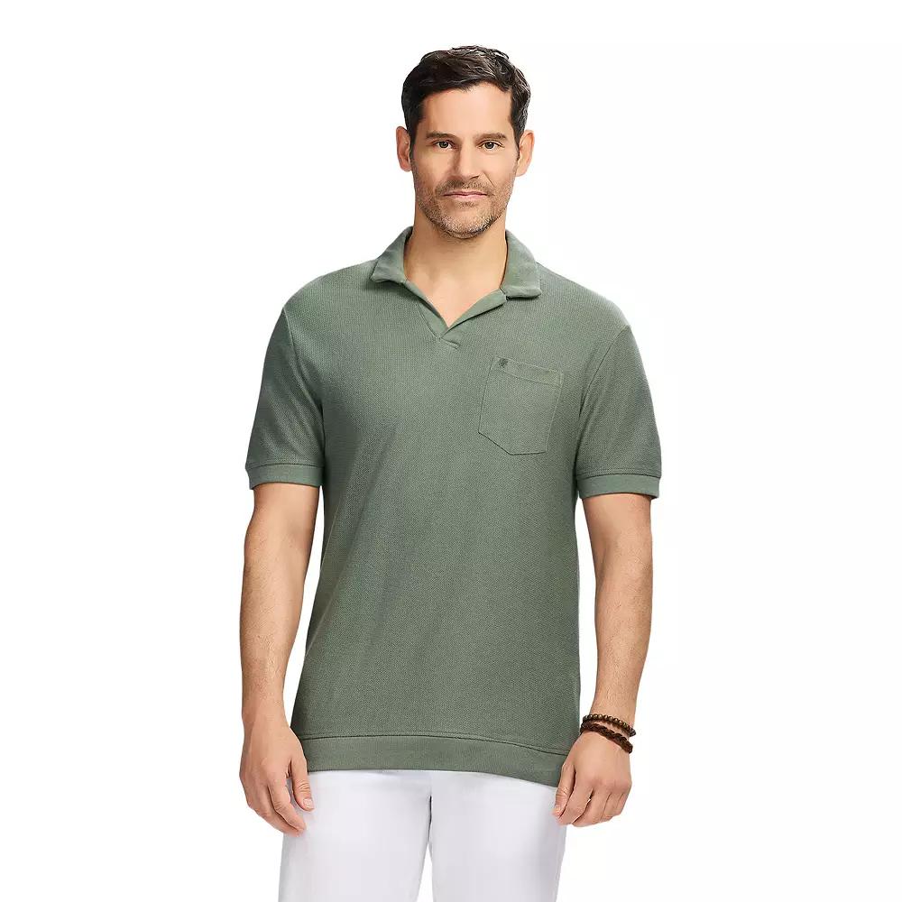 Men's IZOD Short Sleeve Saltwater Dune Knit Texture Polo,  Product Image