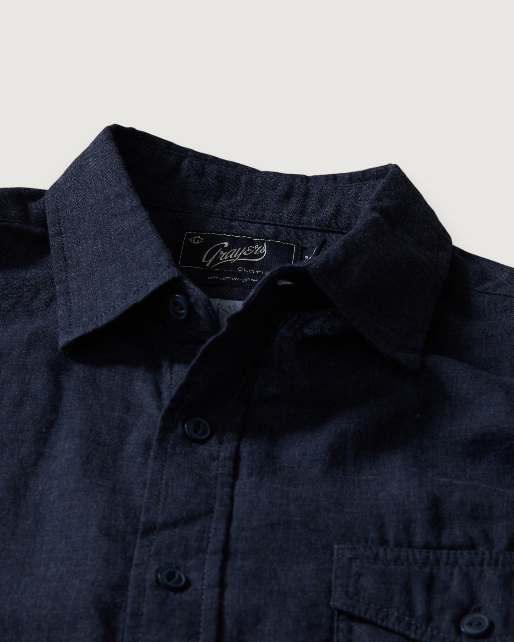 Hattox Double Cloth Shirt - Navy Heather Product Image