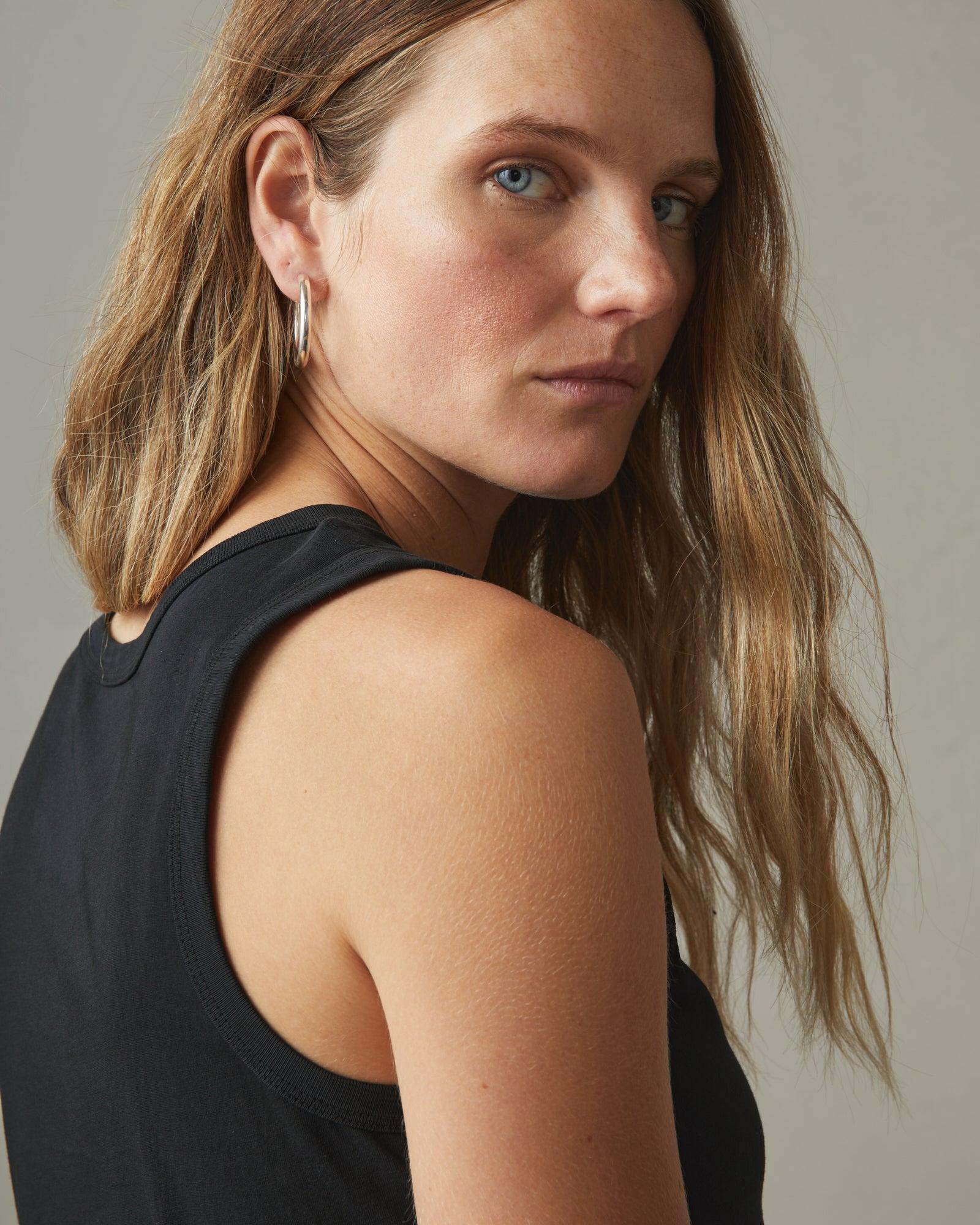 Women's Classic Cotton Muscle Tank - Black Product Image