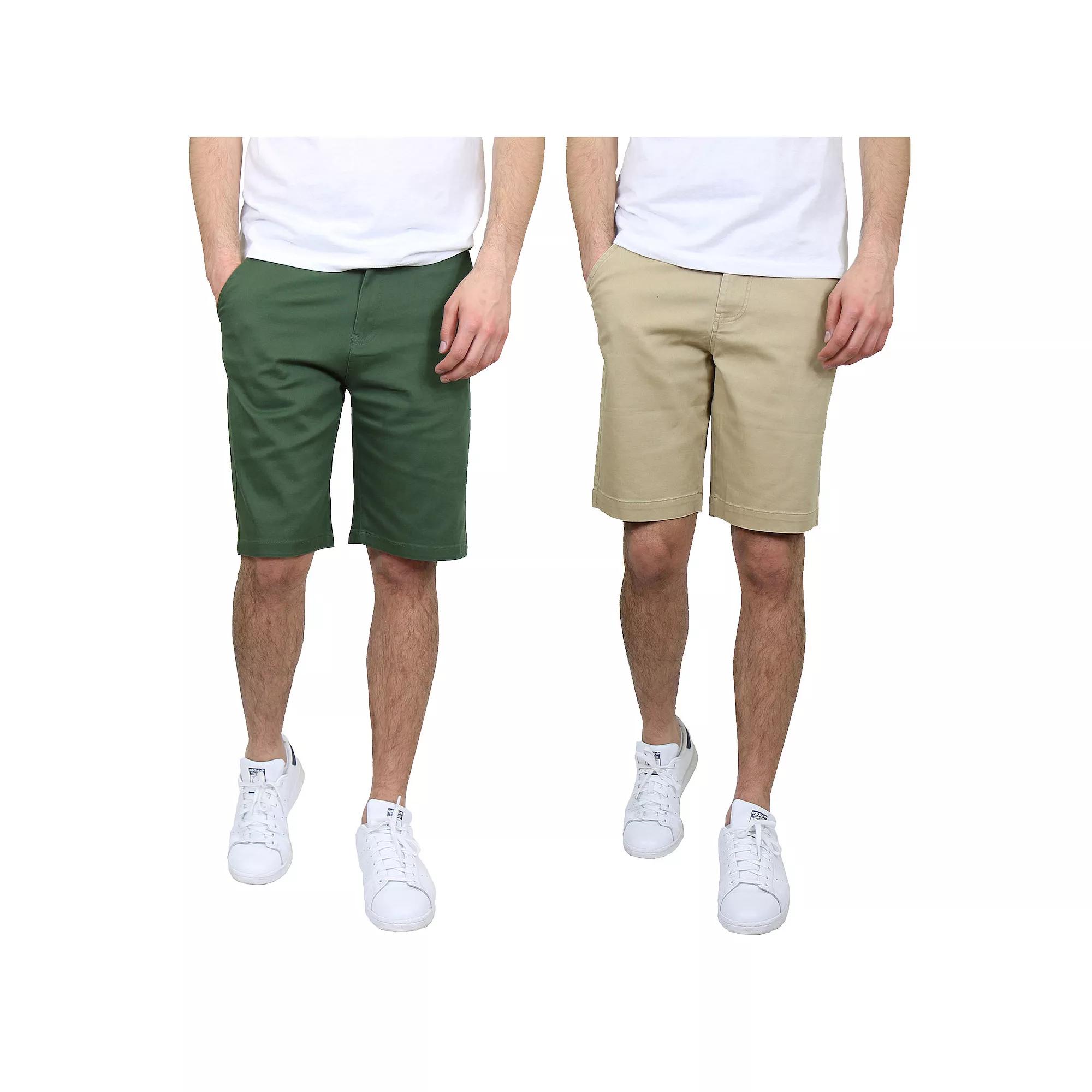 Men's Galaxy 10.5" 5-Pocket Flat-Front Slim-Fit Stretch Chino Shorts 2-Pack,  Product Image