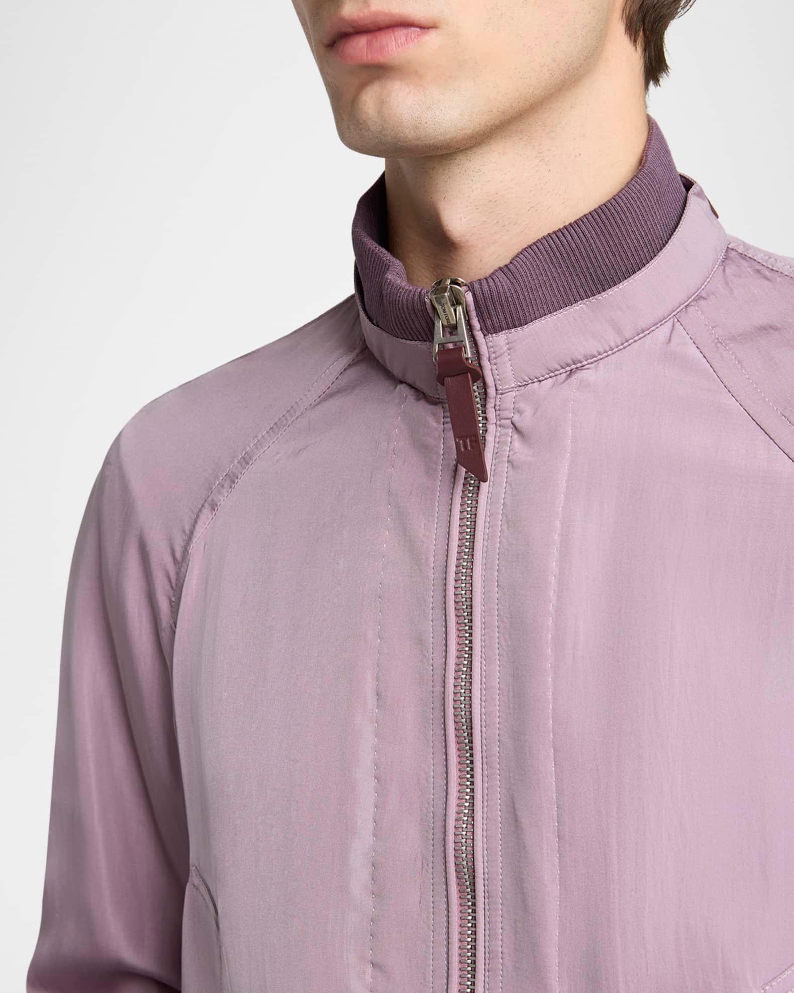 Men's Silk Taffeta Knit Bomber Jacket Product Image