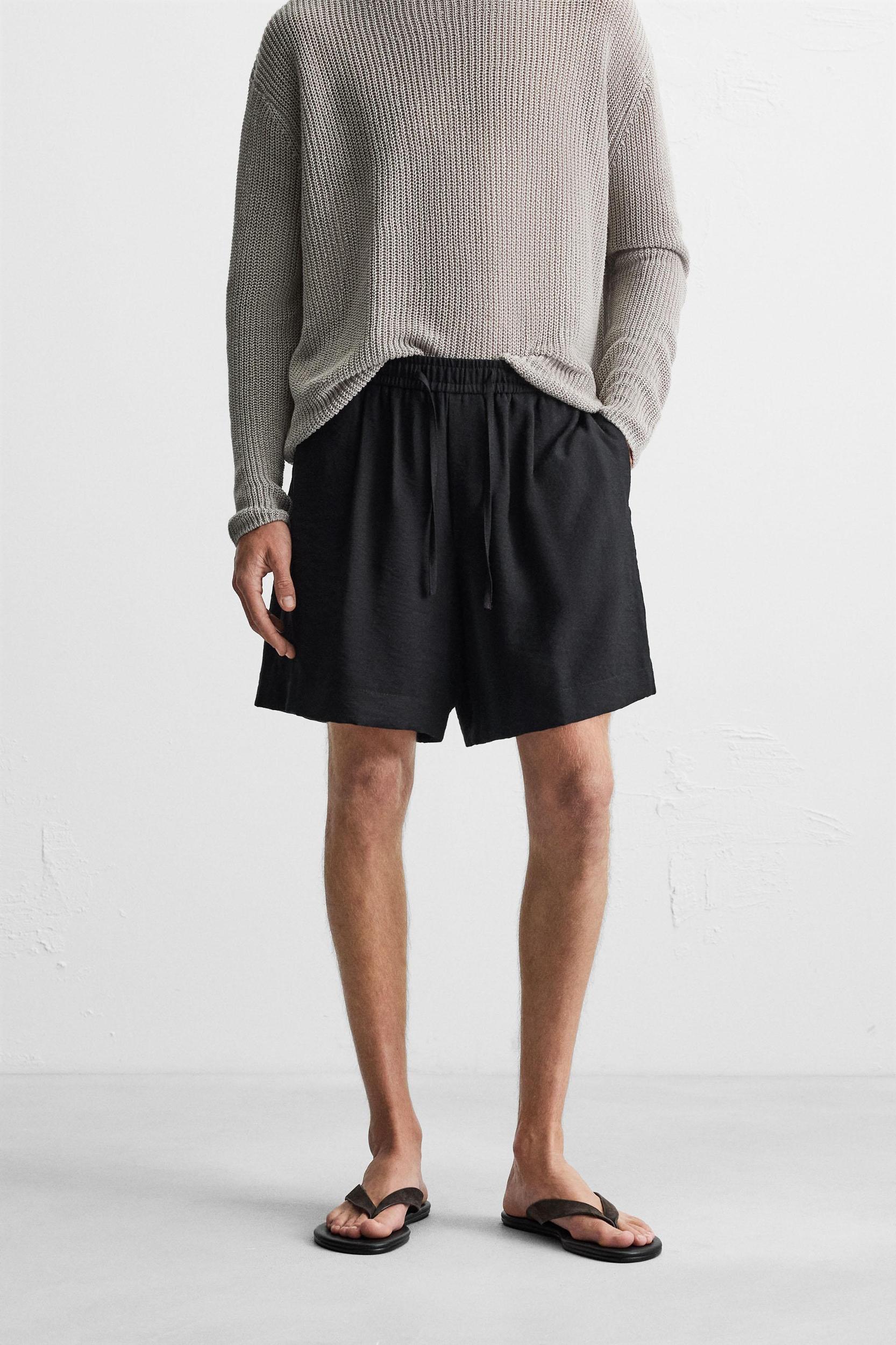 FLOWY RELAXED FIT BERMUDA SHORTS Product Image