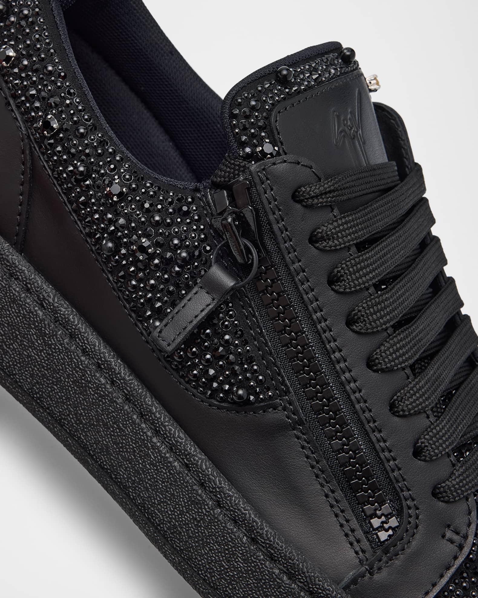 Men's Alicante Leather and Crystal Low-Top Sneakers Product Image