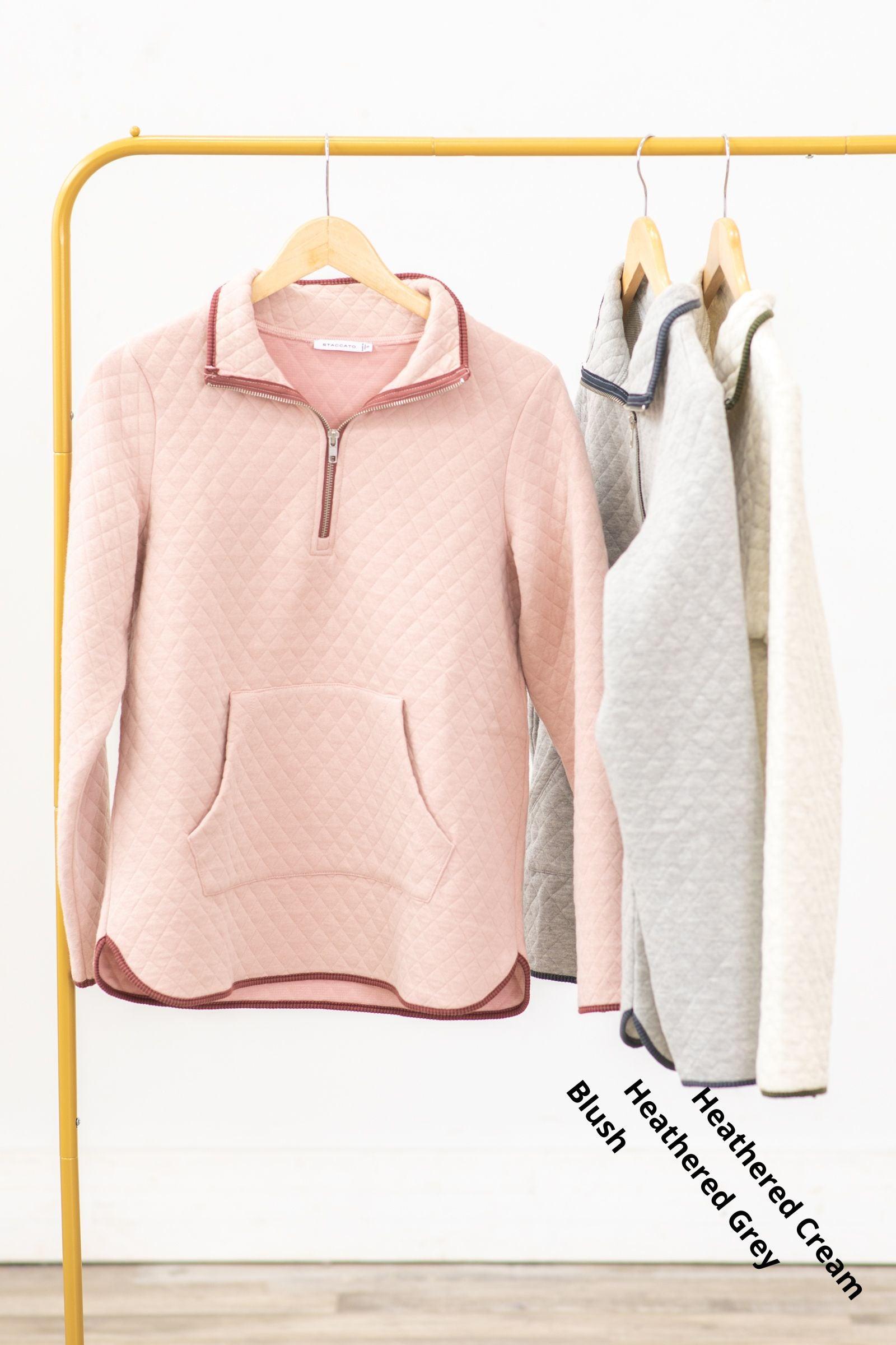 Quilted Half Zip-Up Pullover Product Image