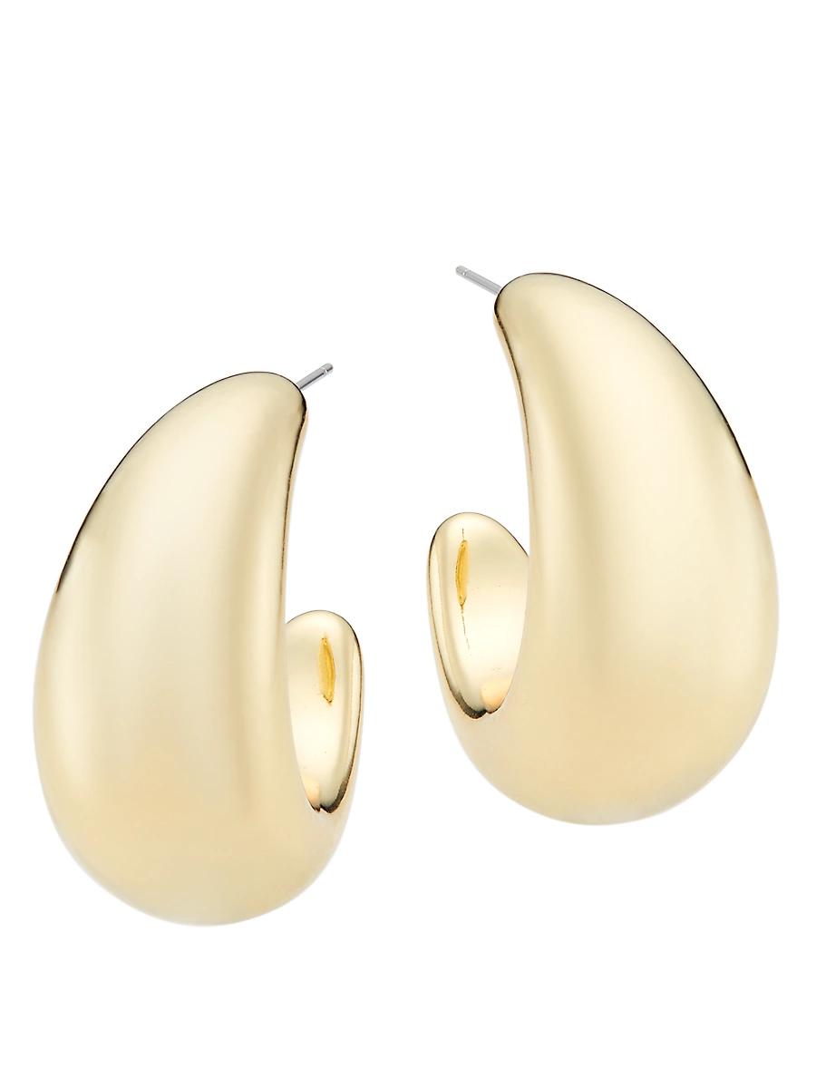 Womens Tsuki 14K Gold-Plated Hoop Earrings Product Image